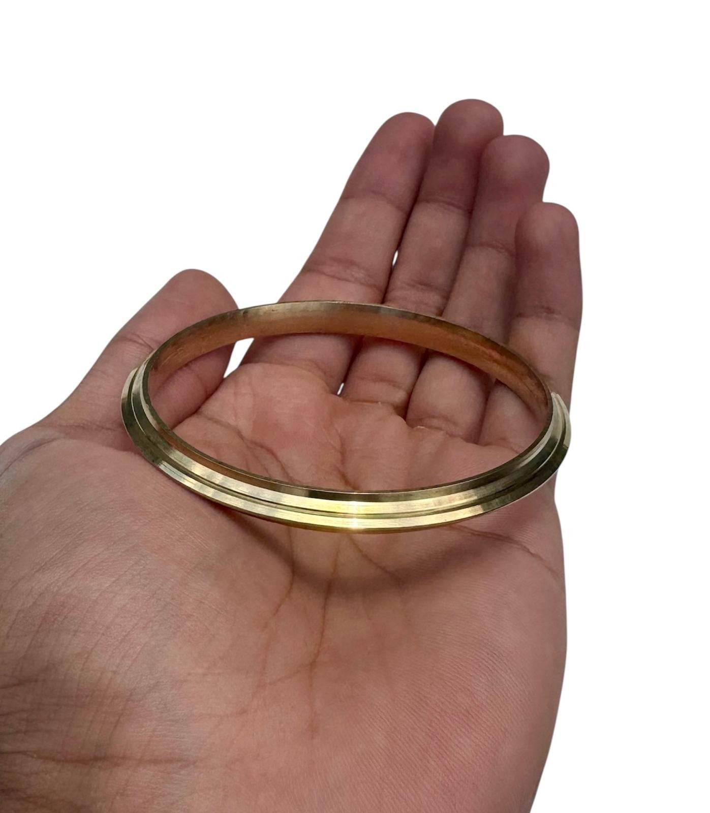 Sikh Brass Kara Stunning Gold Look Traditional Punjabi Kada Singh Karha T24R New lines design unisex