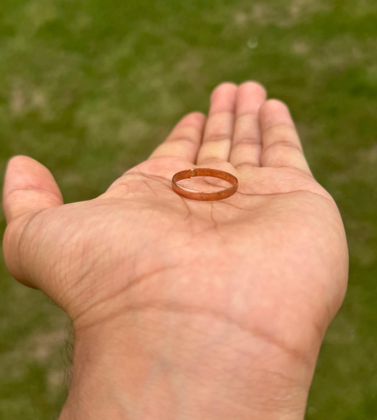 Pure Copper Ring Evil Eye Protection Amulet Nazar Good Luck Chala Hindu Sikh i27R Shield Challa Mundri Tamba Positive Vibes energised