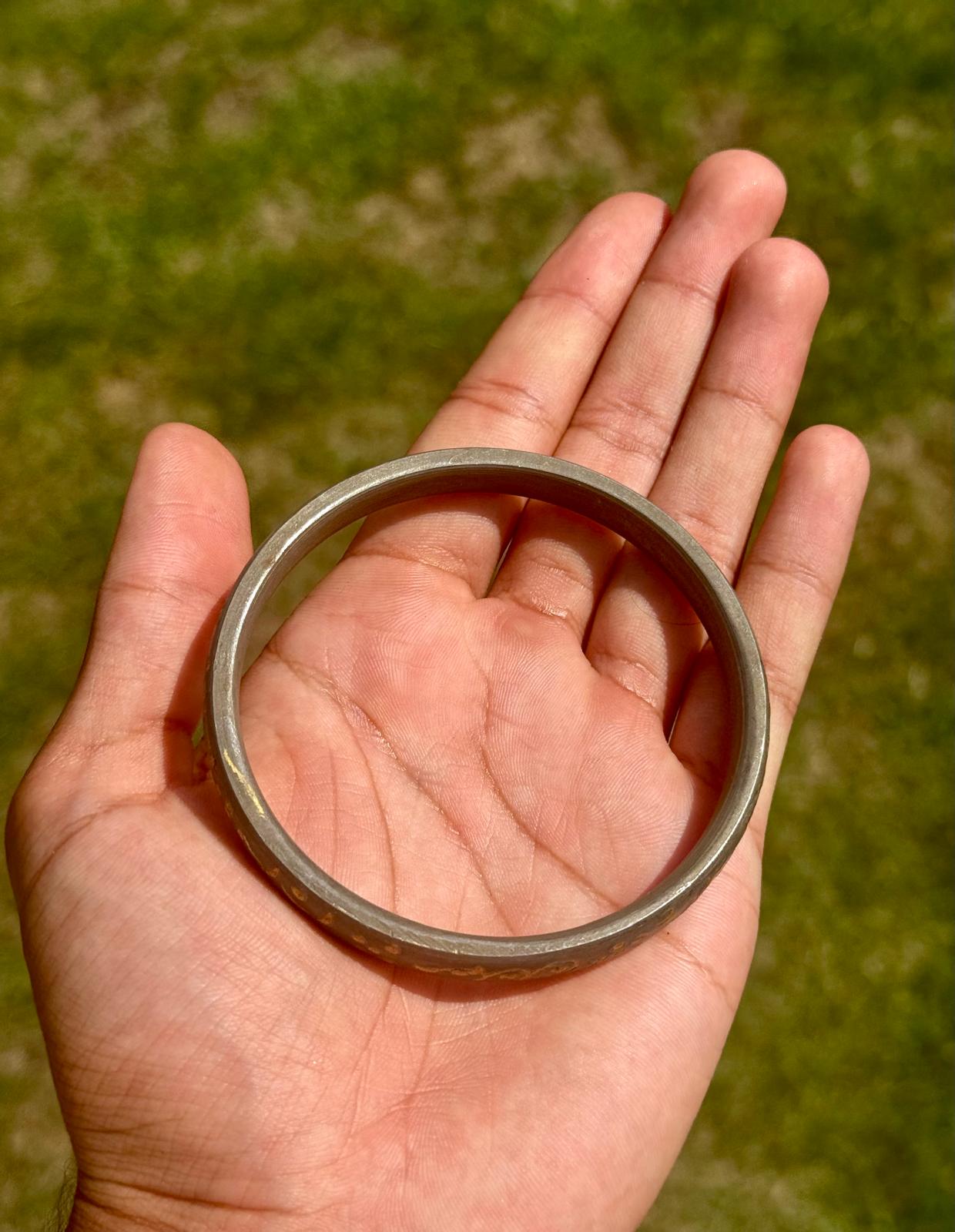 Sikh kara sarbloh floral engraved bangle singh kaur khalsa pure iron kada V12R