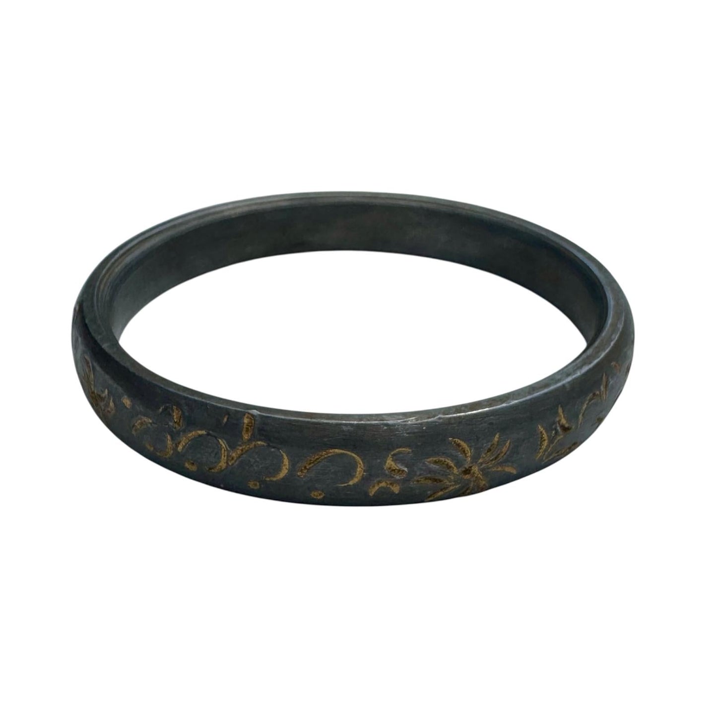 Sikh kara sarbloh floral engraved bangle singh kaur khalsa pure iron kada V31R