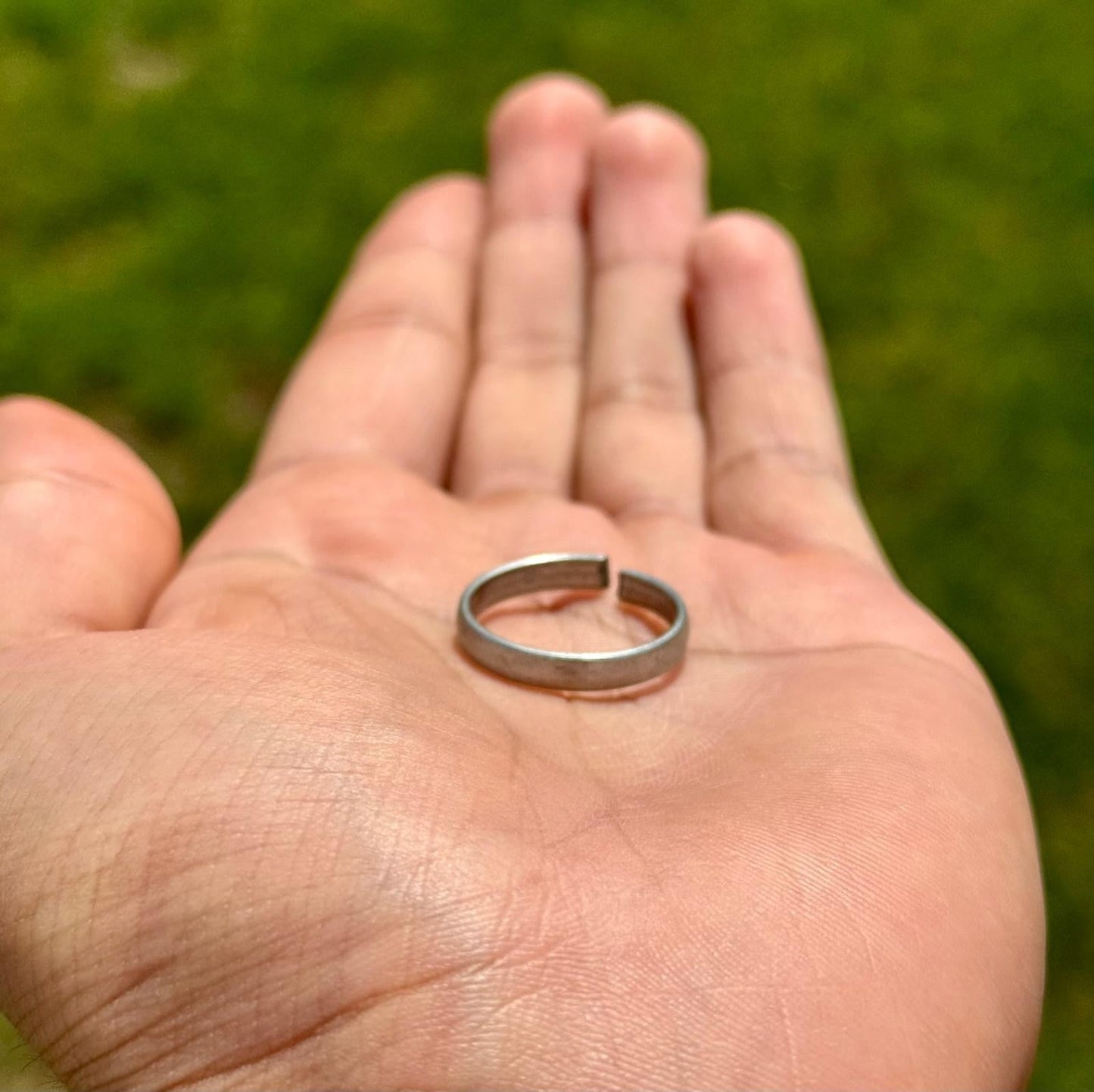 Pure Iron Ring Sarbloh Protection Luck Amulet Punjabi Hindu Sikh Adjustable i30