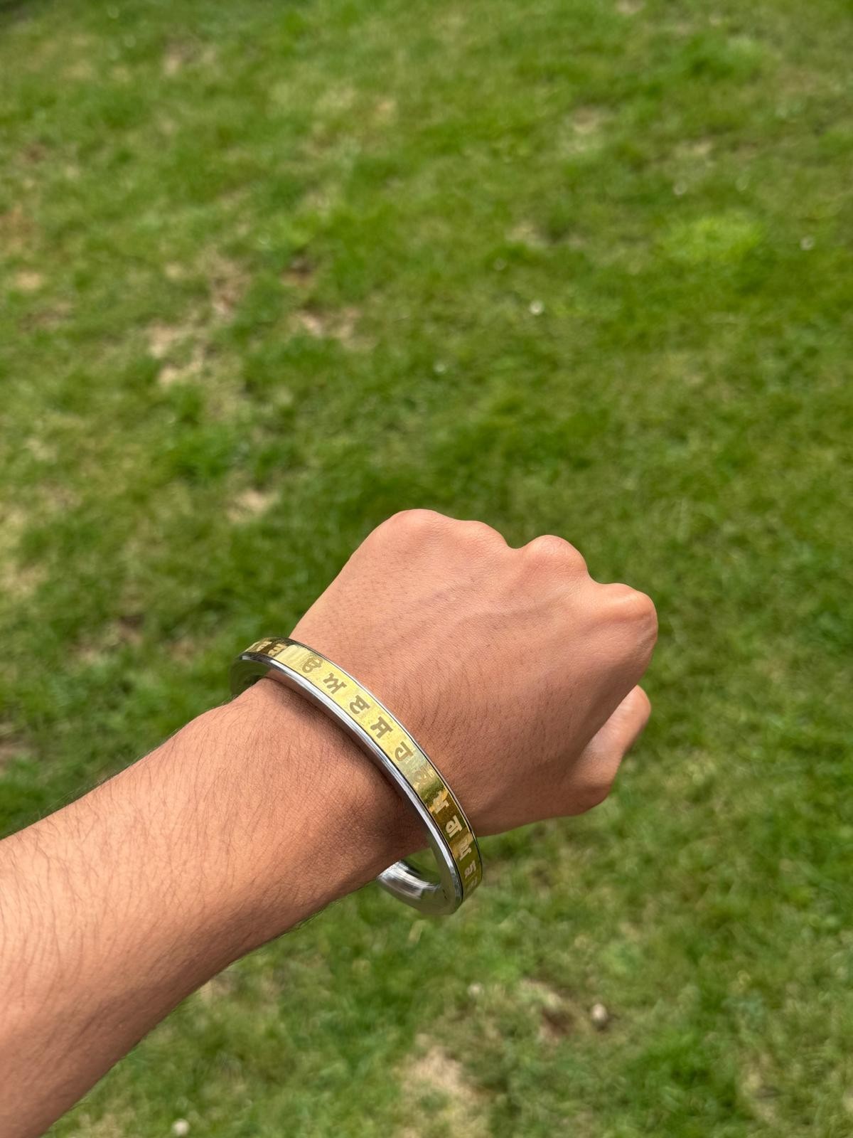 Punjabi Gurmukhi Kara Stainless Steel Brass smooth Sikh Flat kada Bangle B32 New