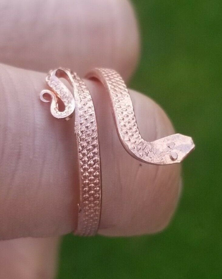 Sadhguru Copper Snake Ring Handmade Cobra Fashion Adjustable Boho Hindu Ring i51