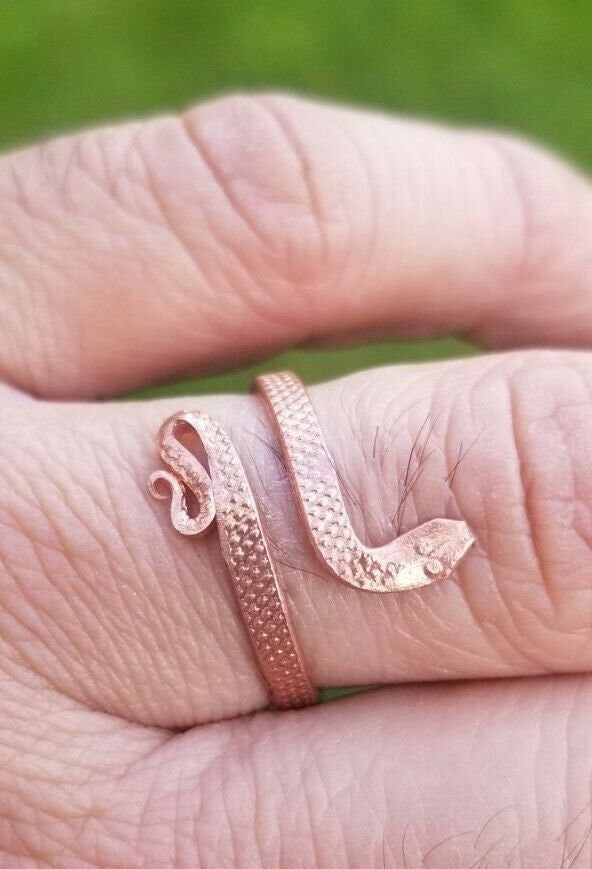 Sadhguru Copper Snake Ring Handmade Cobra Fashion Adjustable Boho Hindu Ring i51