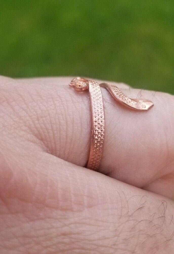 Sadhguru Copper Snake Ring Handmade Cobra Fashion Adjustable Boho Hindu Ring i51