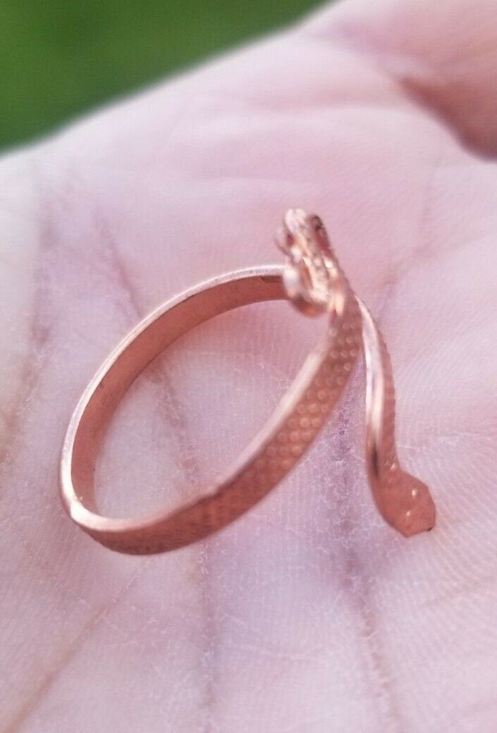Sadhguru Copper Snake Ring Handmade Cobra Fashion Adjustable Boho Hindu Ring i51