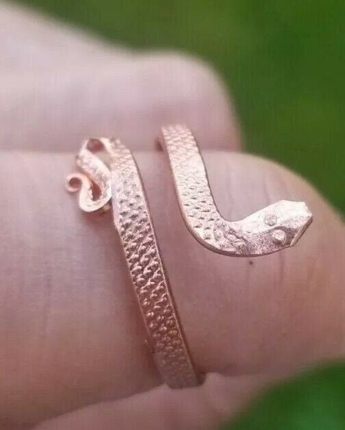 Sadhguru Copper Snake Ring Handmade Cobra Fashion Adjustable Boho Hindu Ring i51