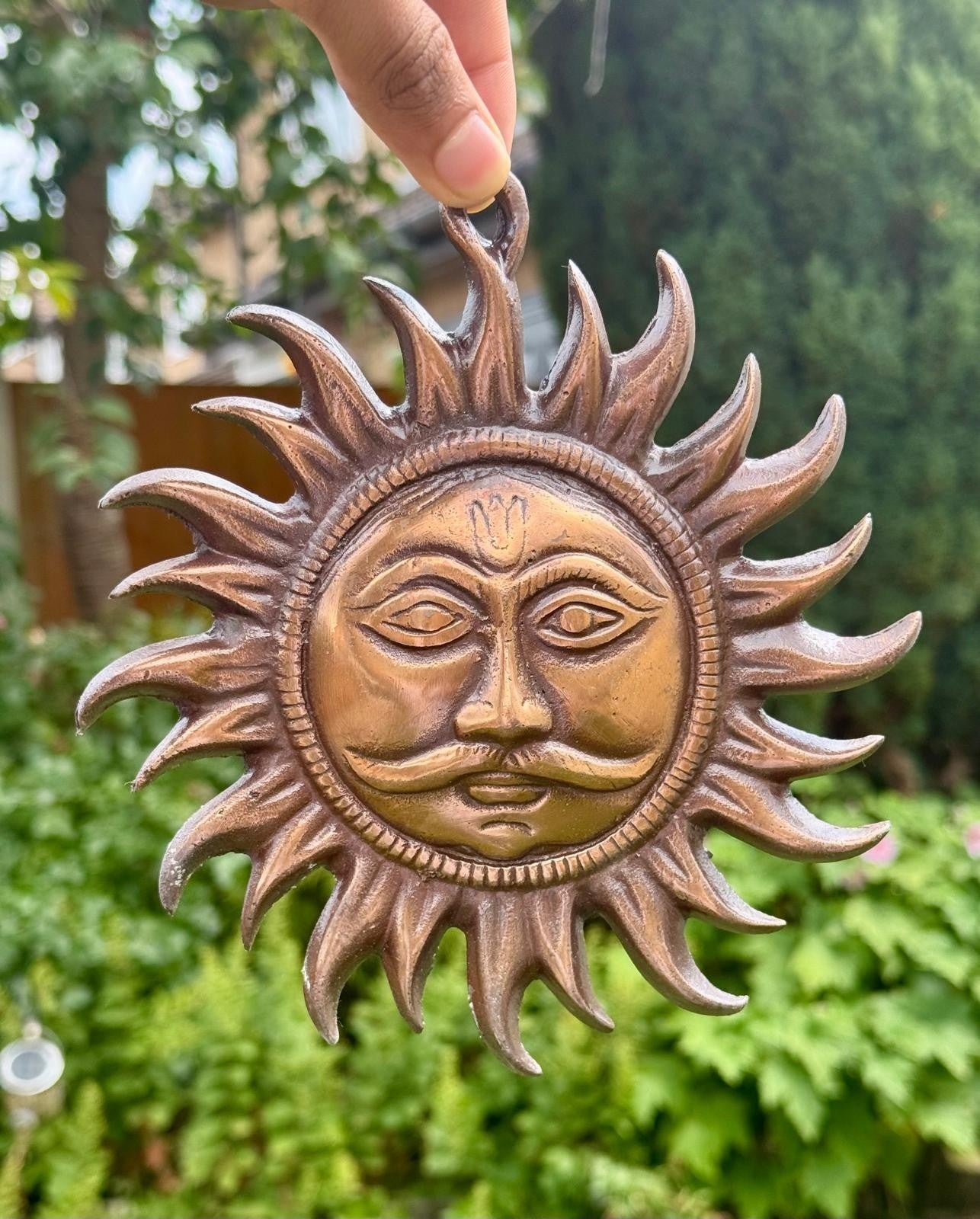 Surya God Hanger Metal Hindu Sungod Decor Art Indian Home Sculpture Hanging TTT6