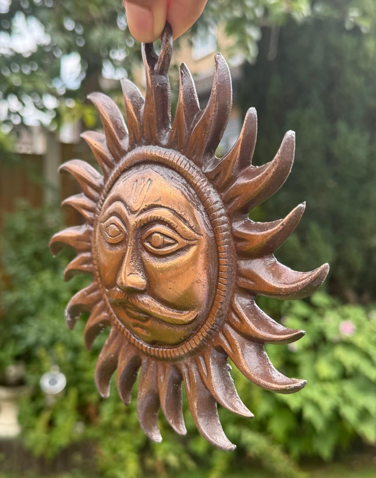 Surya God Hanger Metal Hindu Sungod Decor Art Indian Home Sculpture Hanging TTT6