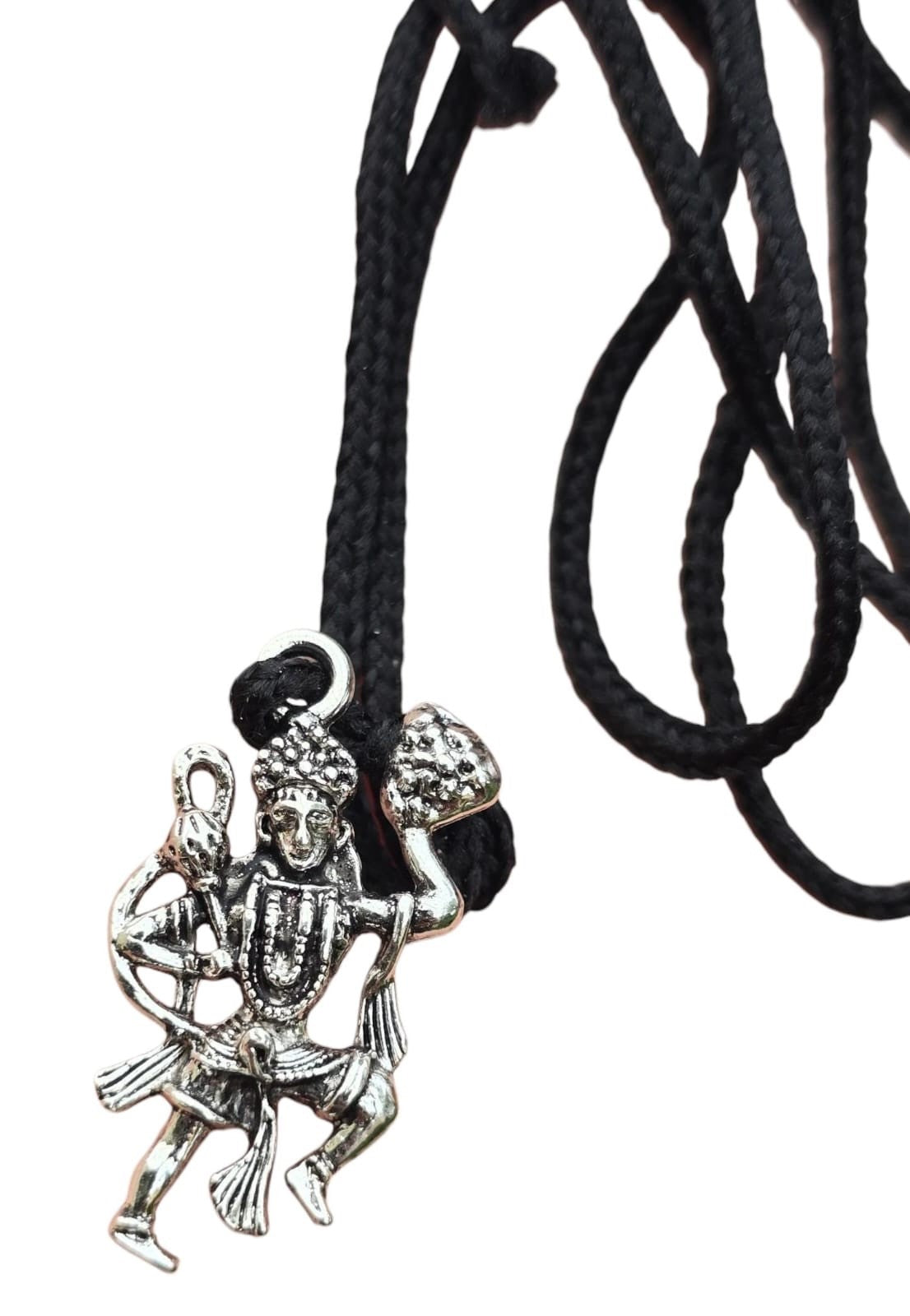Hanuman Ji Pendant Stainless Steel Hindu Evil Eye Protection Bajrang Bali Dori Q