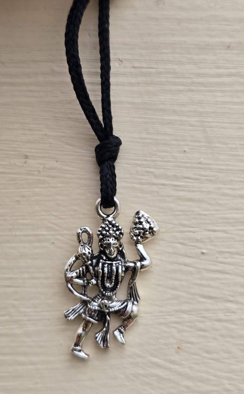 Hanuman Ji Pendant Stainless Steel Hindu Evil Eye Protection Bajrang Bali Dori Q
