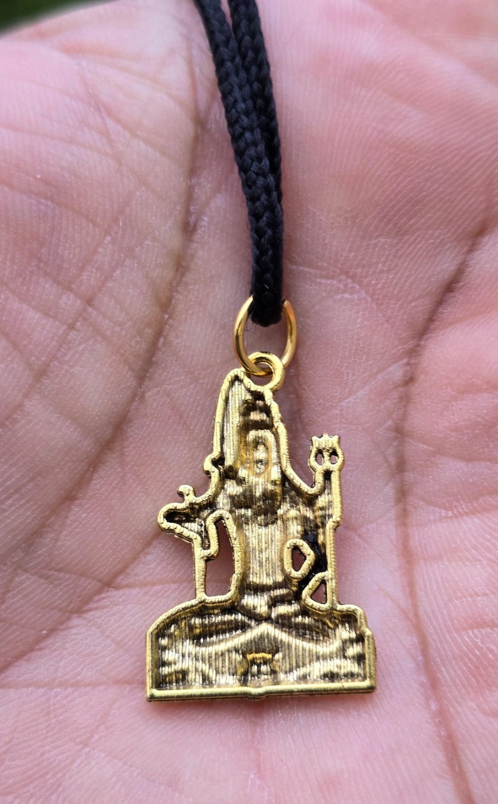 Gold or Silver colour Shivji Shiv Pendant Stainless Steel Hindu black dori Q35