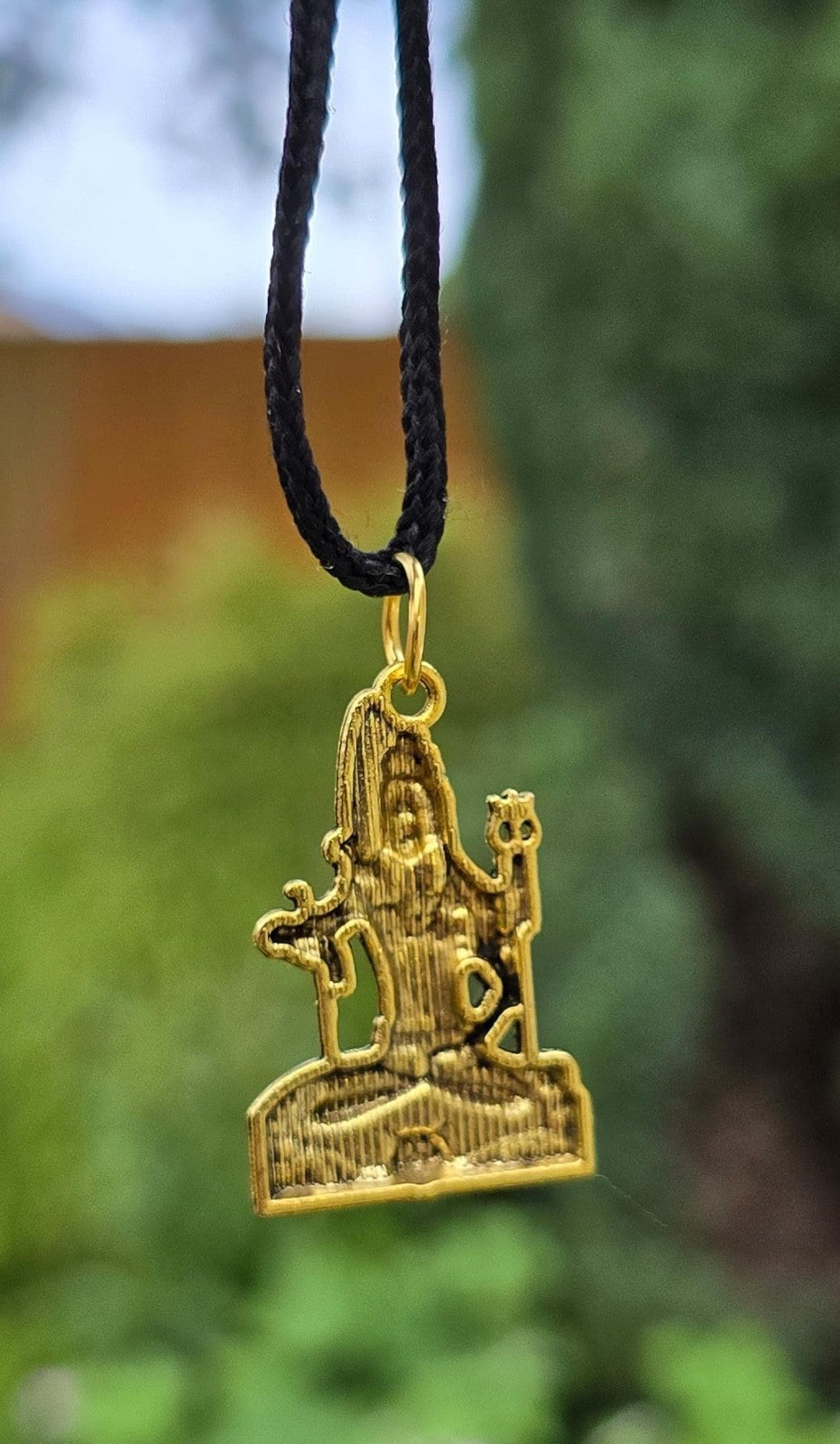 Gold or Silver colour Shivji Shiv Pendant Stainless Steel Hindu black dori Q35
