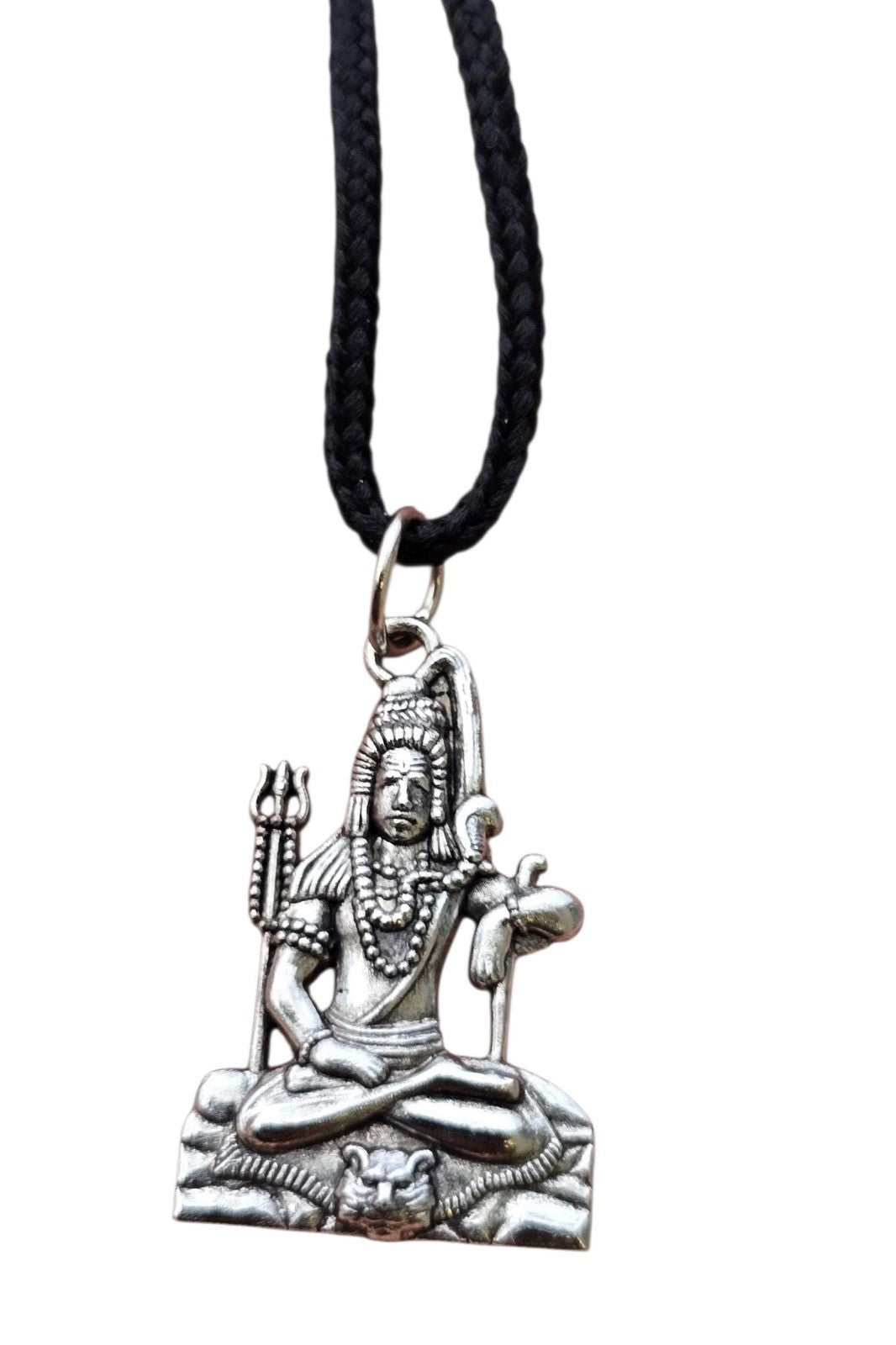 Gold or Silver colour Shivji Shiv Pendant Stainless Steel Hindu black dori Q35