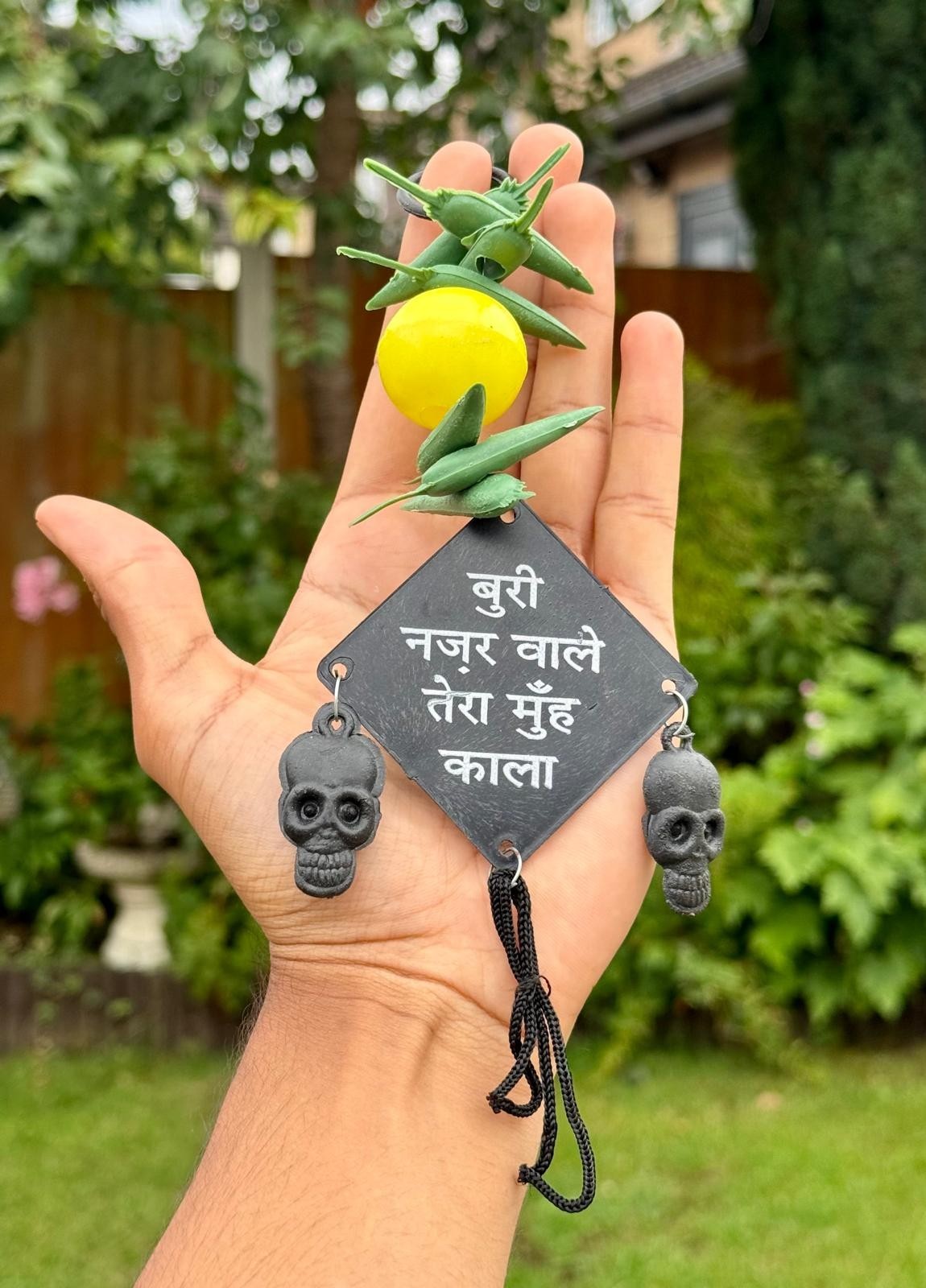 Hindu Nazar Battu Nimbu Mirchi Suraksha Safety Evil Eye Protection Shield TTT8