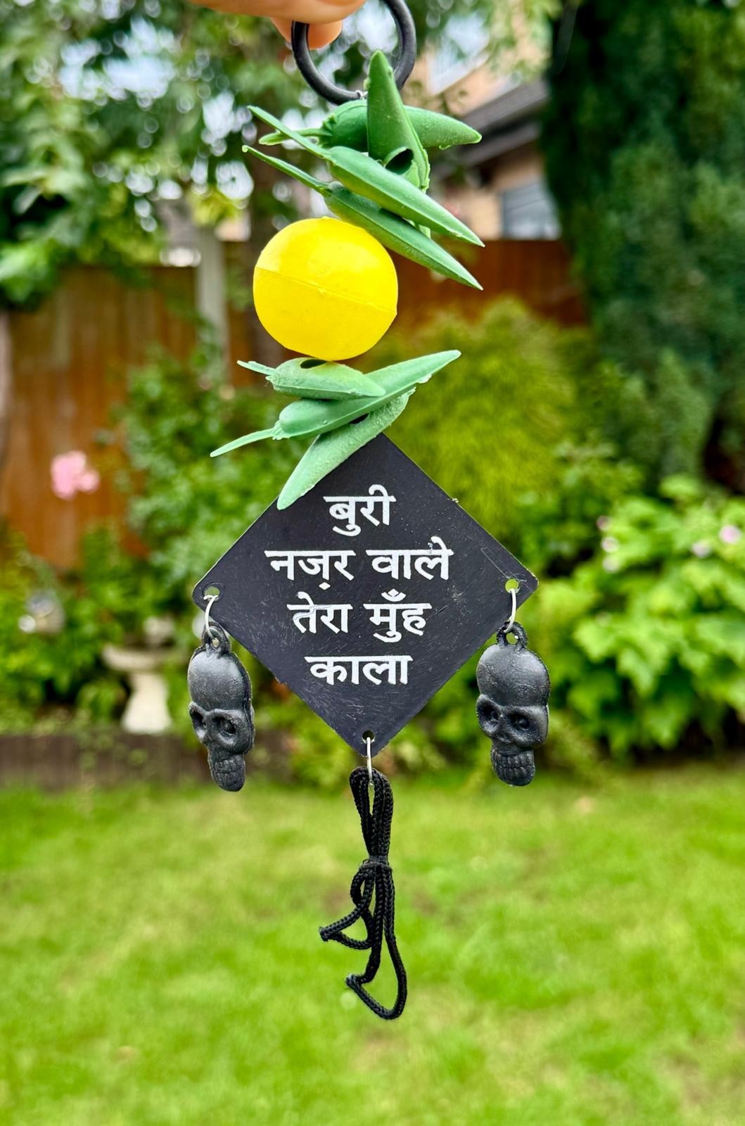 Hindu Nazar Battu Nimbu Mirchi Suraksha Safety Evil Eye Protection Shield TTT8