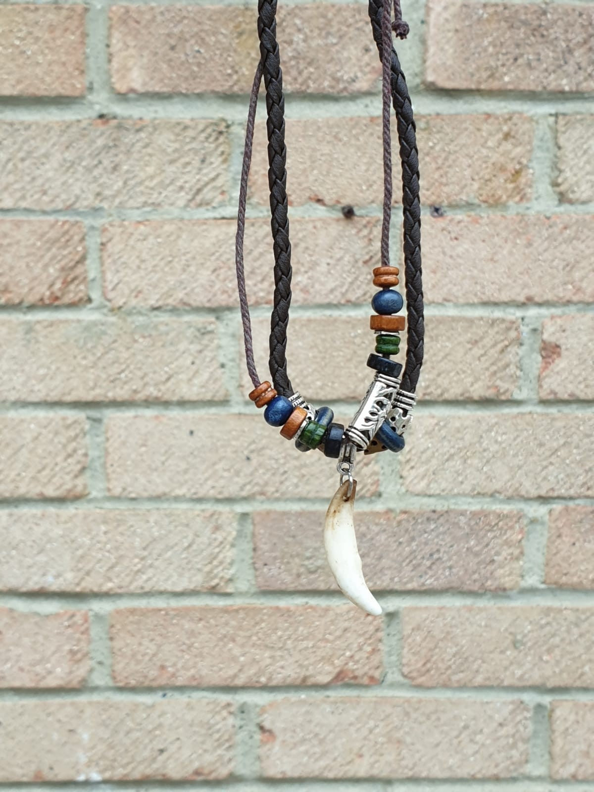Authentic Wolf Tooth pendant Tribal Beads Evil Eye Nazar Protection Lucky TTT17