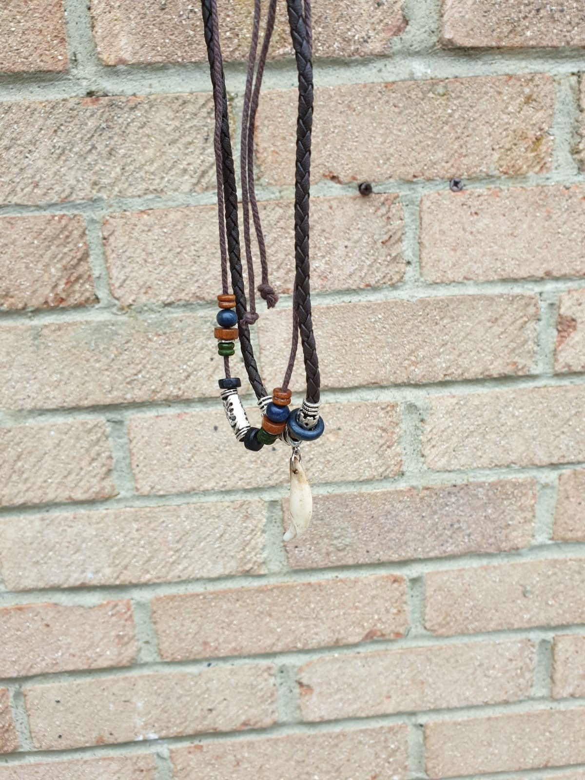 Authentic Wolf Tooth pendant Tribal Beads Evil Eye Nazar Protection Lucky TTT17