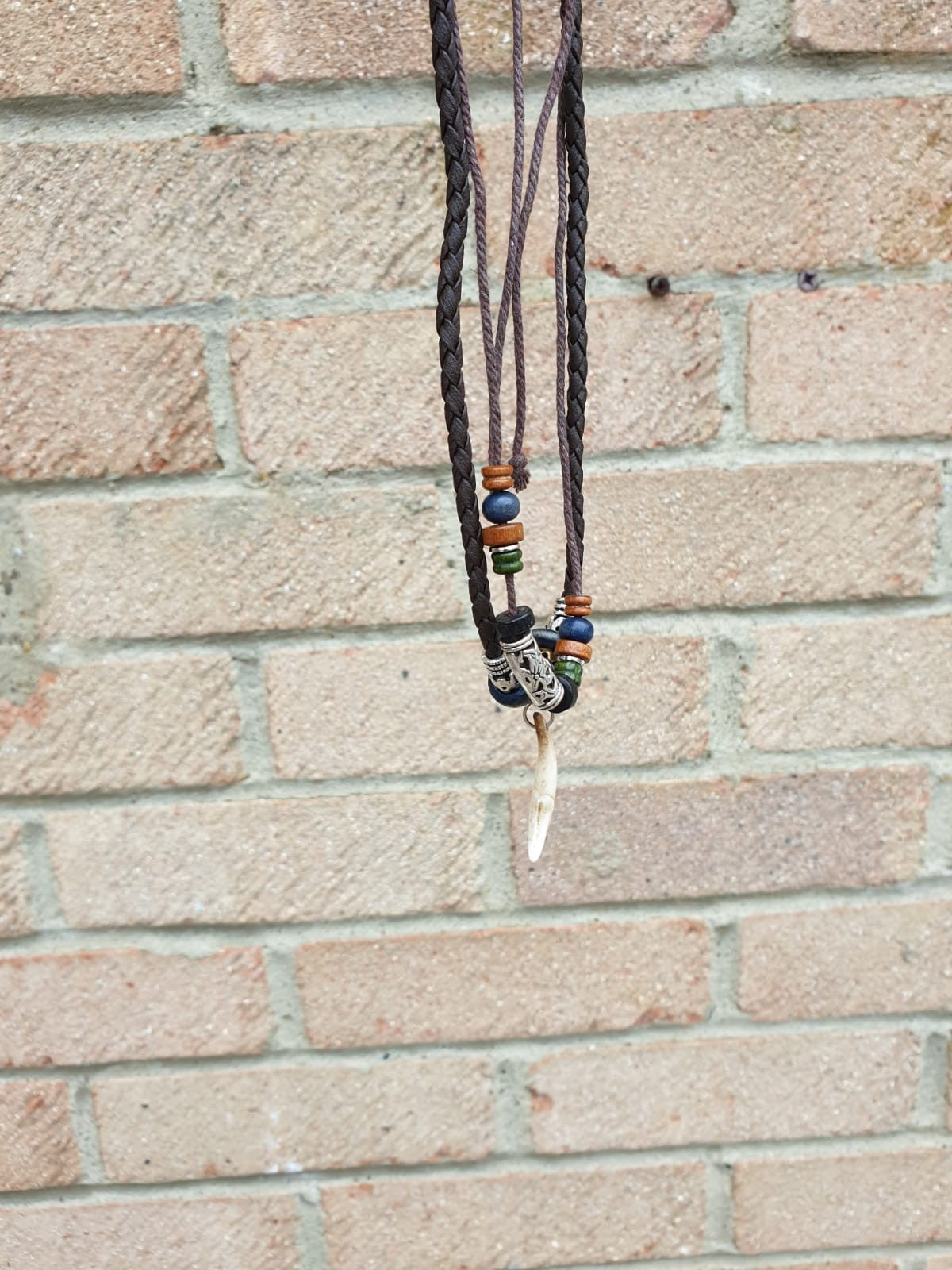 Authentic Wolf Tooth pendant Tribal Beads Evil Eye Nazar Protection Lucky TTT17