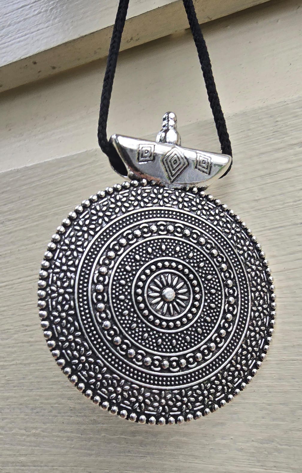 Tibetan Tribal Spiral Taviz Taveez Evil Eye Protection pendant Nazar Shield U62K Taweet Locket Bohemian Positive energy boho design Amulet