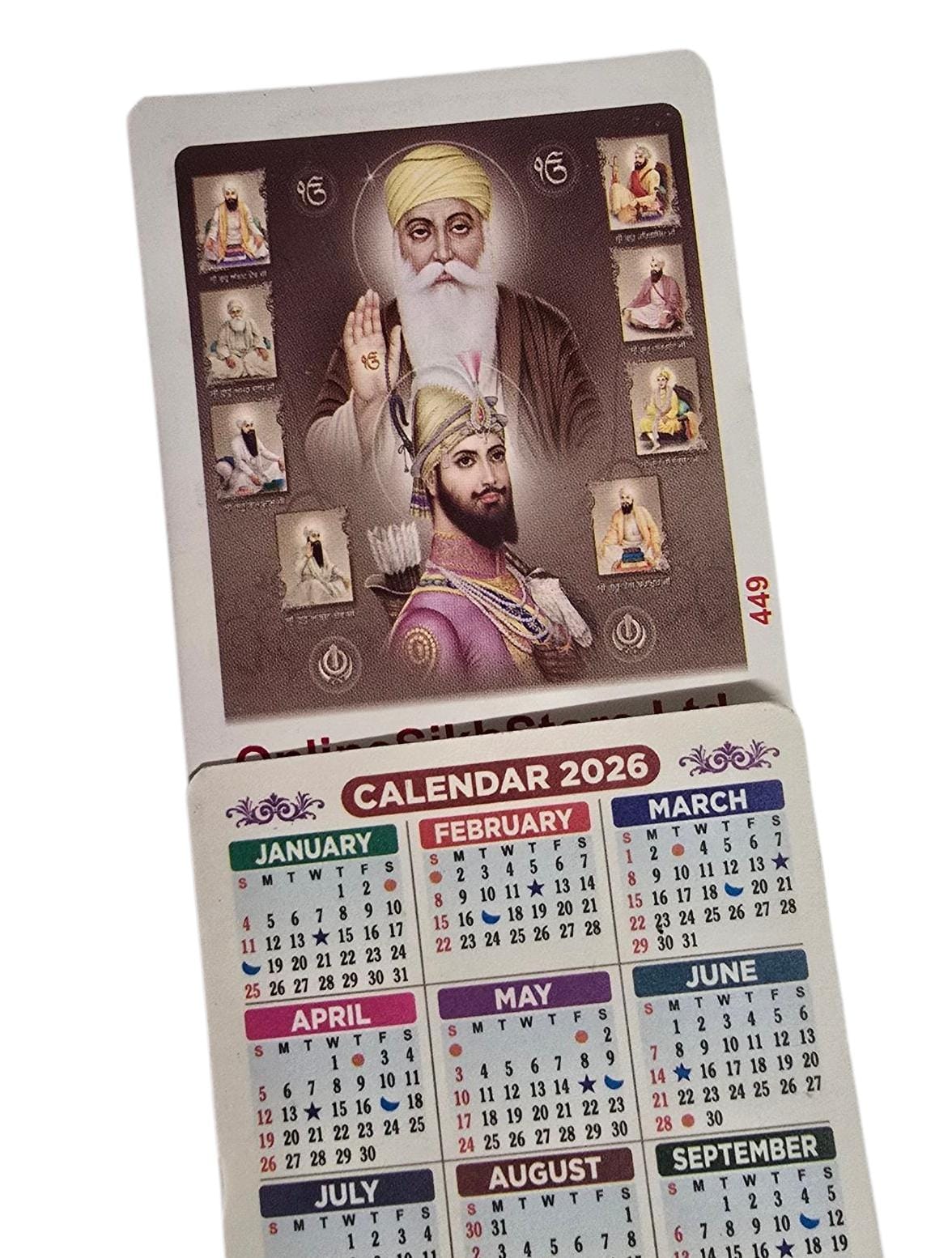 5 sikh blessing good luck pocket calendars 2026 singh kaur hindu festivals b44