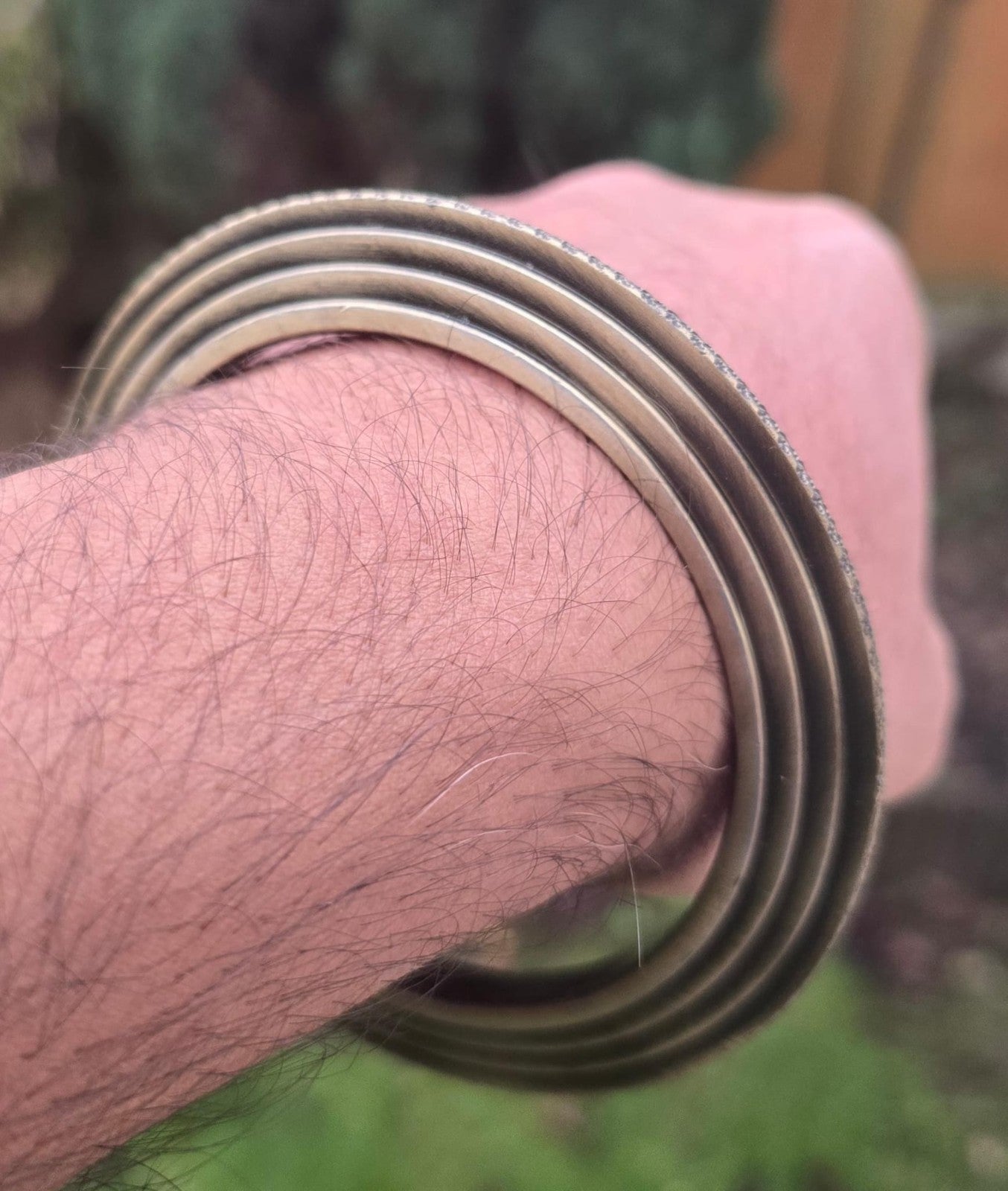 Sikh Kara Chakri Antique Gold Colour Singh Kada Kaur lines Punjabi bangle N32