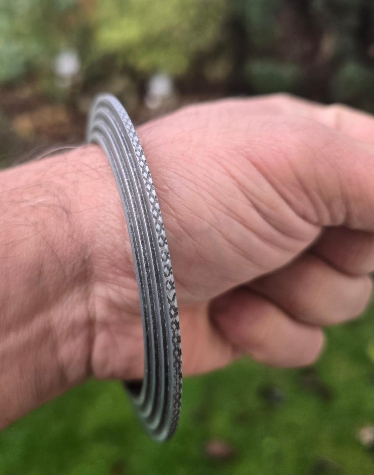 Sikh Kara Chakri Antique Silver Colour Singh Kada Kaur lines Punjabi bangle N33