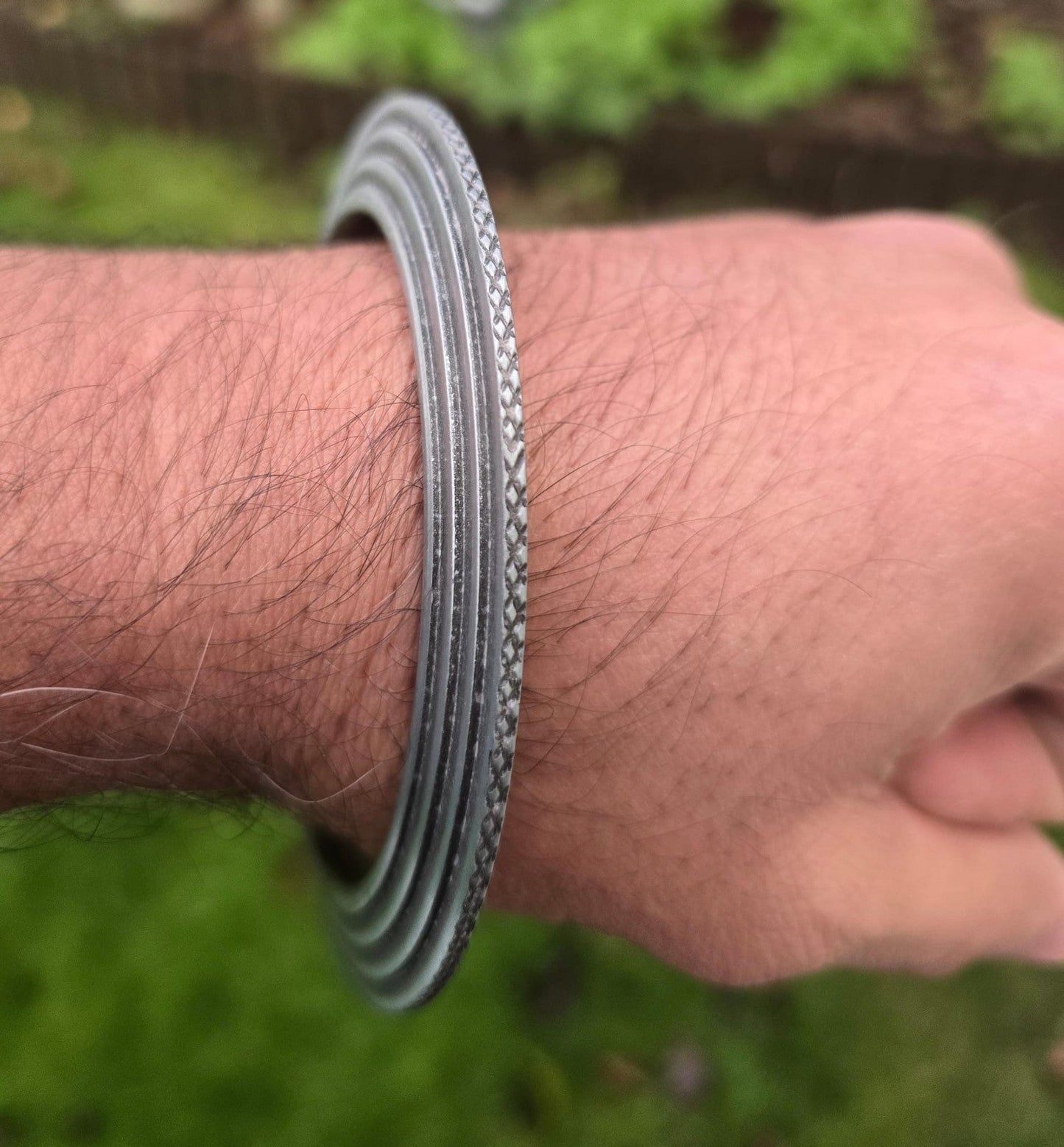 Sikh Kara Chakri Antique Silver Colour Singh Kada Kaur lines Punjabi bangle N33