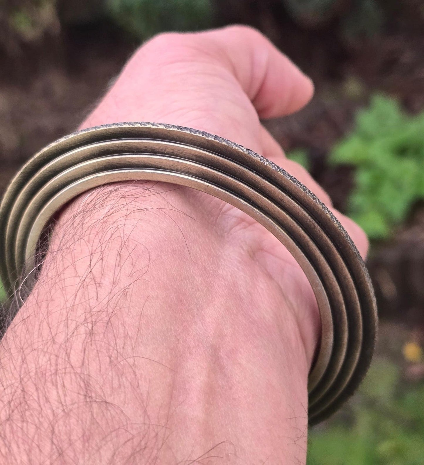 Sikh Kara Chakri Antique Gold Colour Singh Kada Kaur lines Punjabi bangle N32