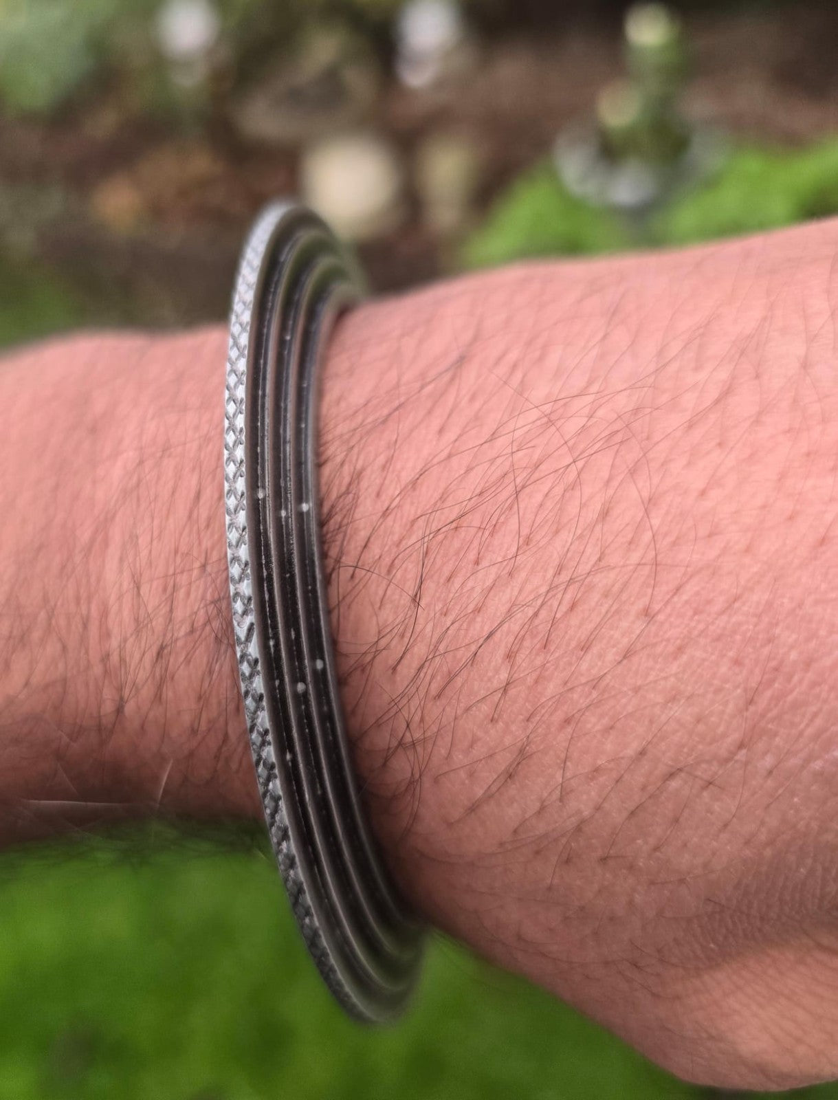 Sikh Kara Chakri Antique Silver Colour Singh Kada Kaur lines Punjabi bangle N33