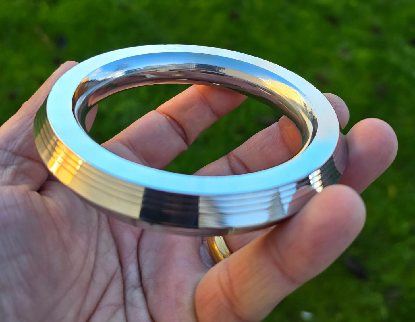 Stainless Steel Kara Sikh Kada Heavy lines Karha Singh Khalsa Taksali Bangle L15A