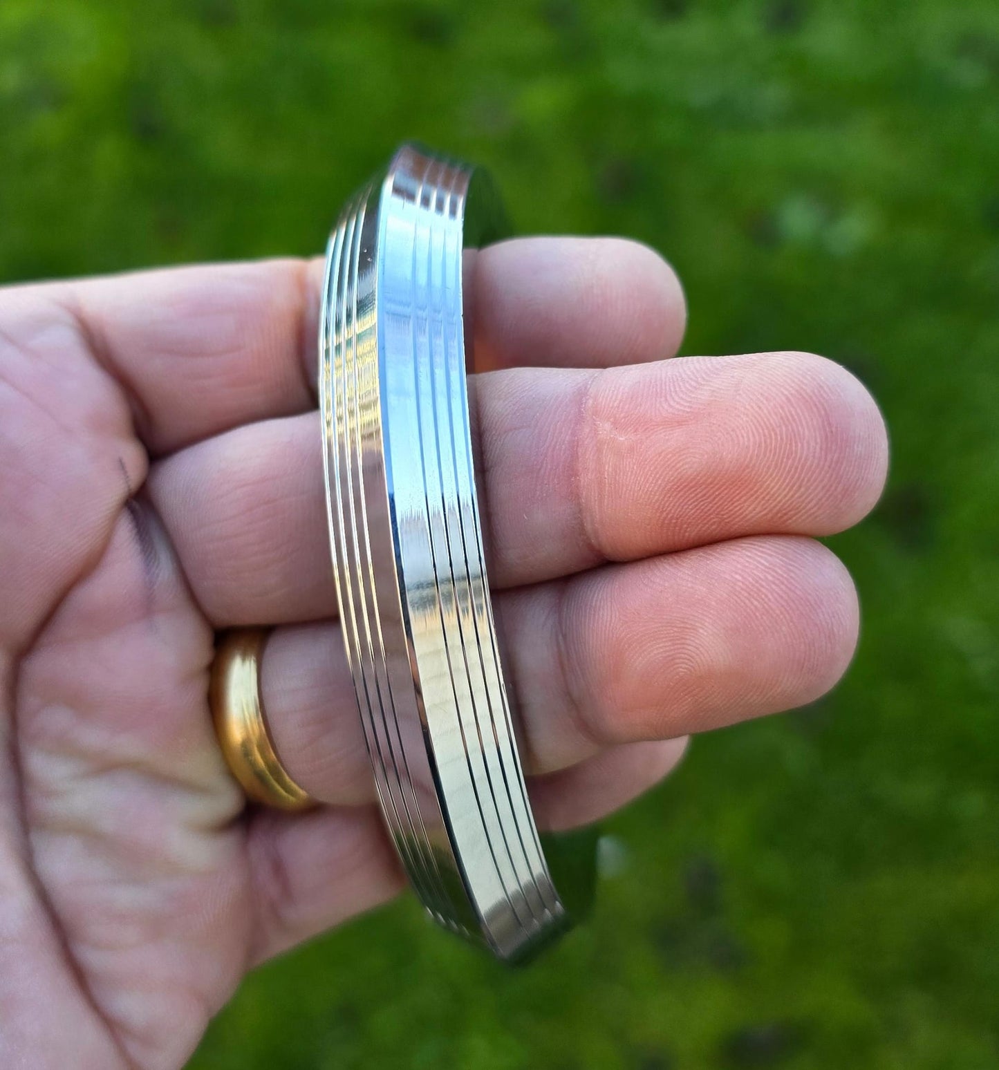 Stainless Steel Kara Sikh Kada Heavy lines Karha Singh Khalsa Taksali Bangle L15A