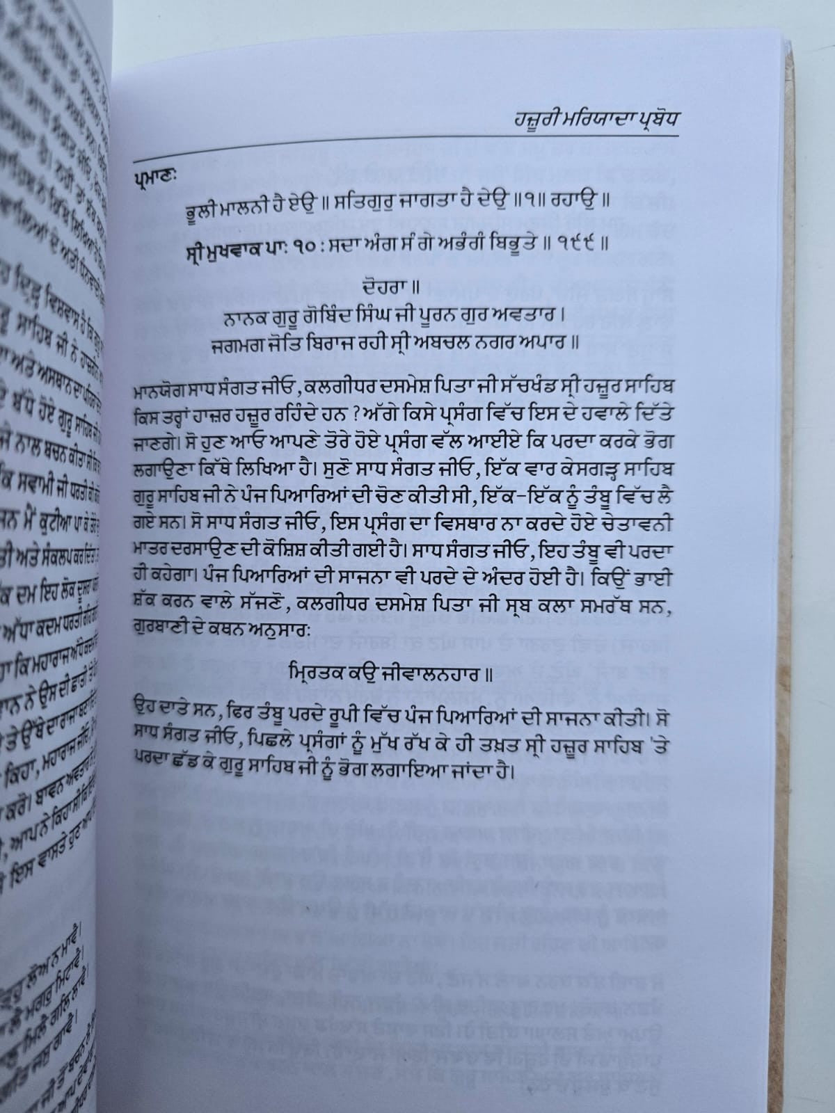 Sri Hajur Sahib Maryada Parbodh Guru Dasam Patshah Ji Hajoor Punjabi Book MD25