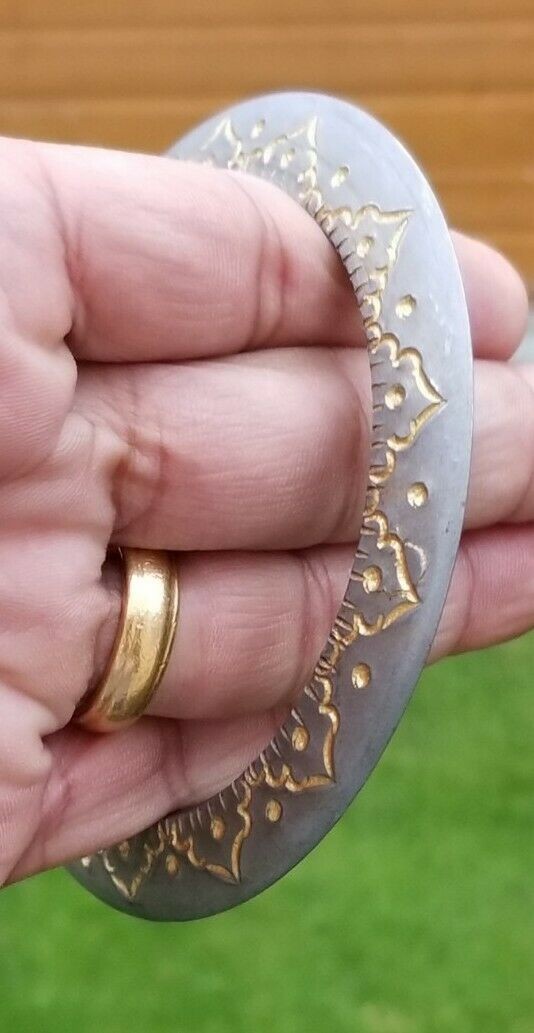 Sikh Kara Sarbloh Floral Engraved Bangle Singh Kaur Khalsa Pure Iron Kada V40
