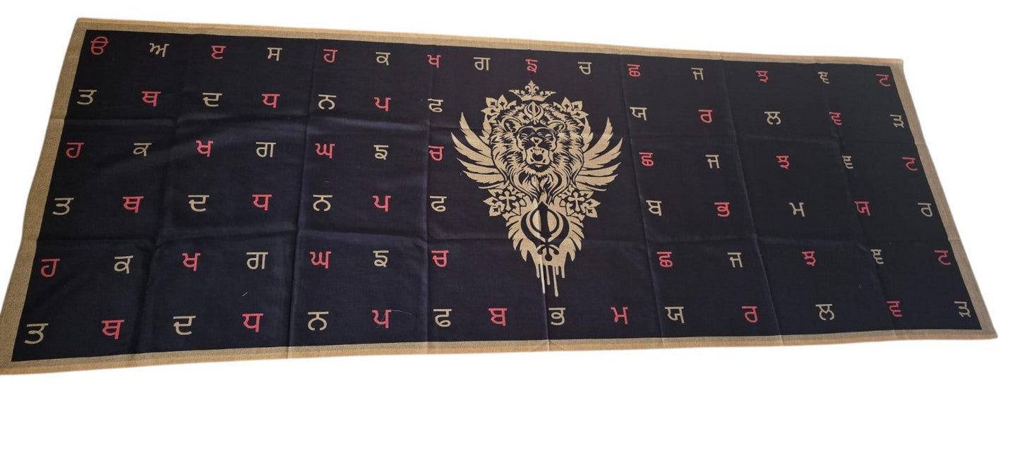 Punjabi Lion Khanda Lohi Shawl Gurmukhi Wool Stole Unisex Sikh Fair Mela Gift