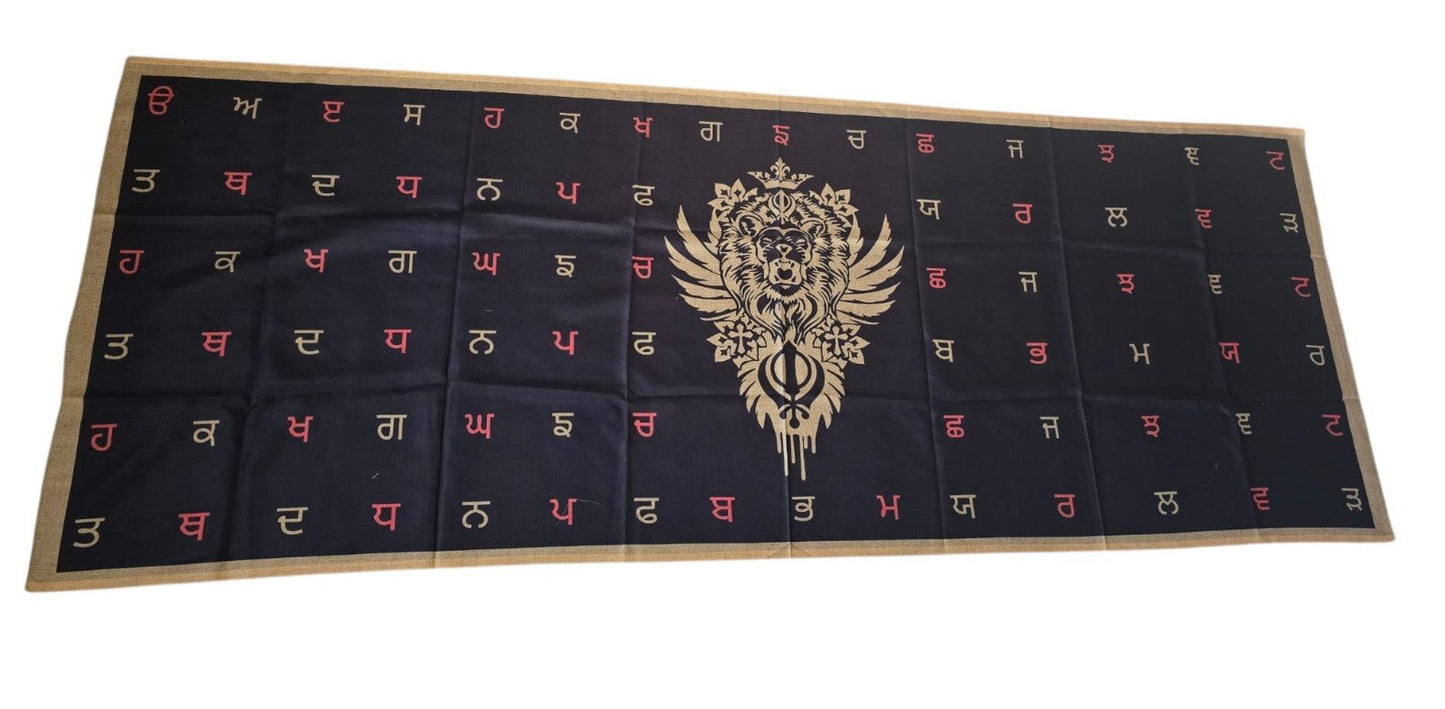 Punjabi Lion Khanda Lohi Shawl Gurmukhi Wool Stole Unisex Sikh Fair Mela Gift