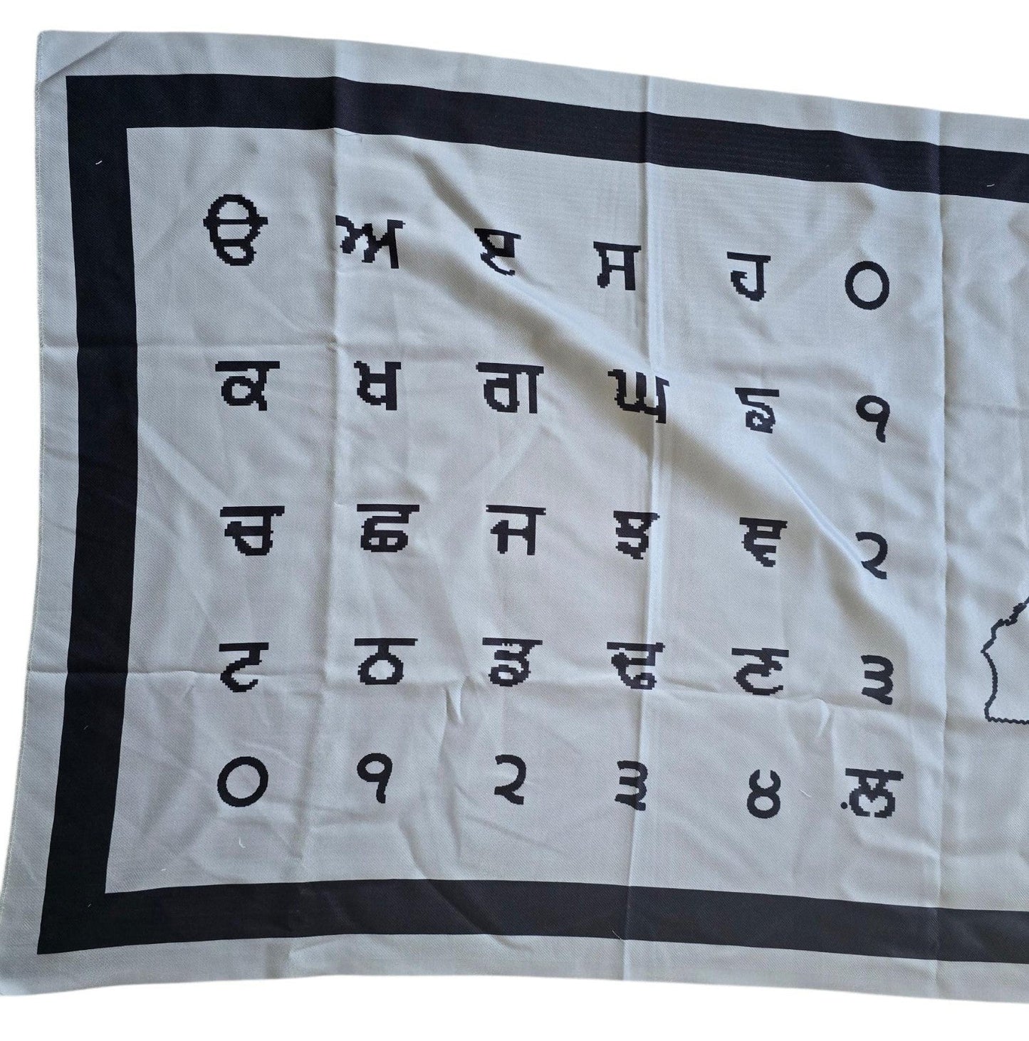 Punjabi Painti Gurmukhi Alphabet Punjab Map Lohi Shawl Wool Unisex Black Grey ST