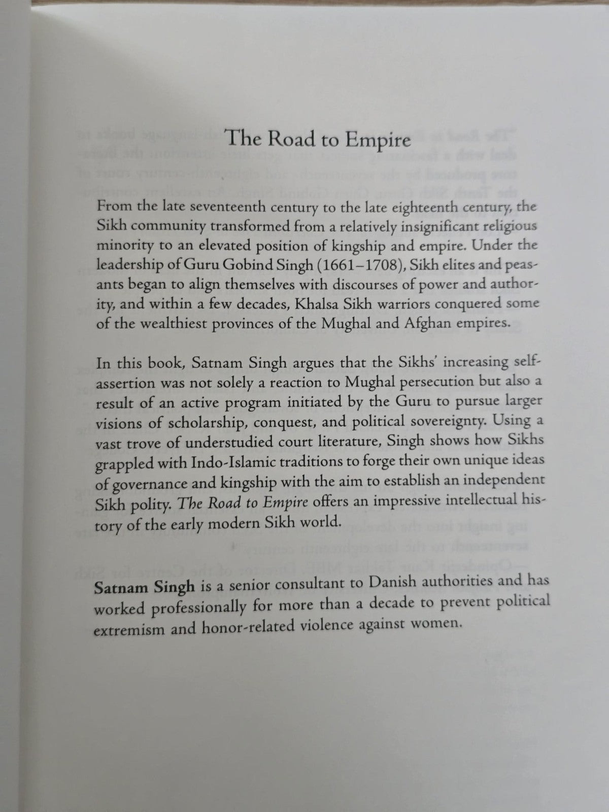 The Road to Empire Khalsa Sikh Political History Satnam Singh English Book MD33