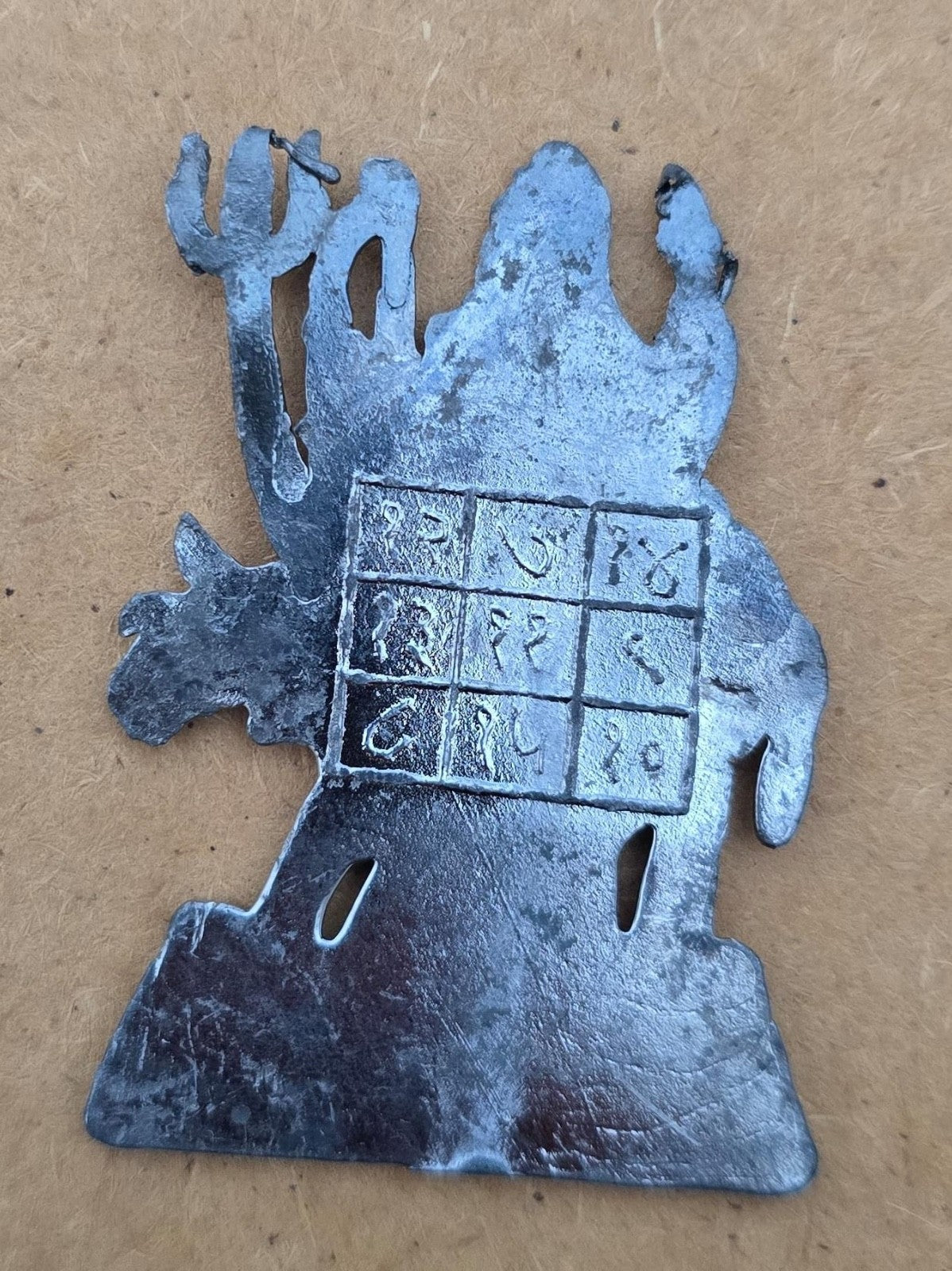 Shani Dev Yantra Lead Statue Pendant Shani Mantra Hindu Protection Talisman U71