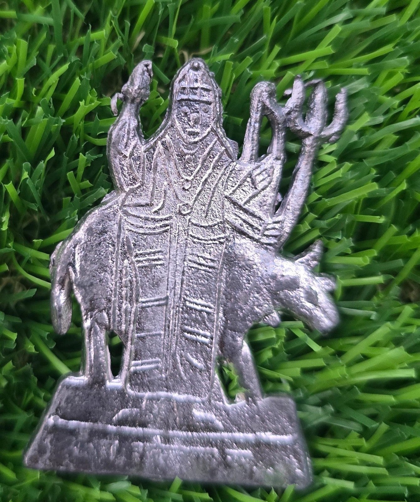 Shani Dev Yantra Lead Statue Pendant Shani Mantra Hindu Protection Talisman U71