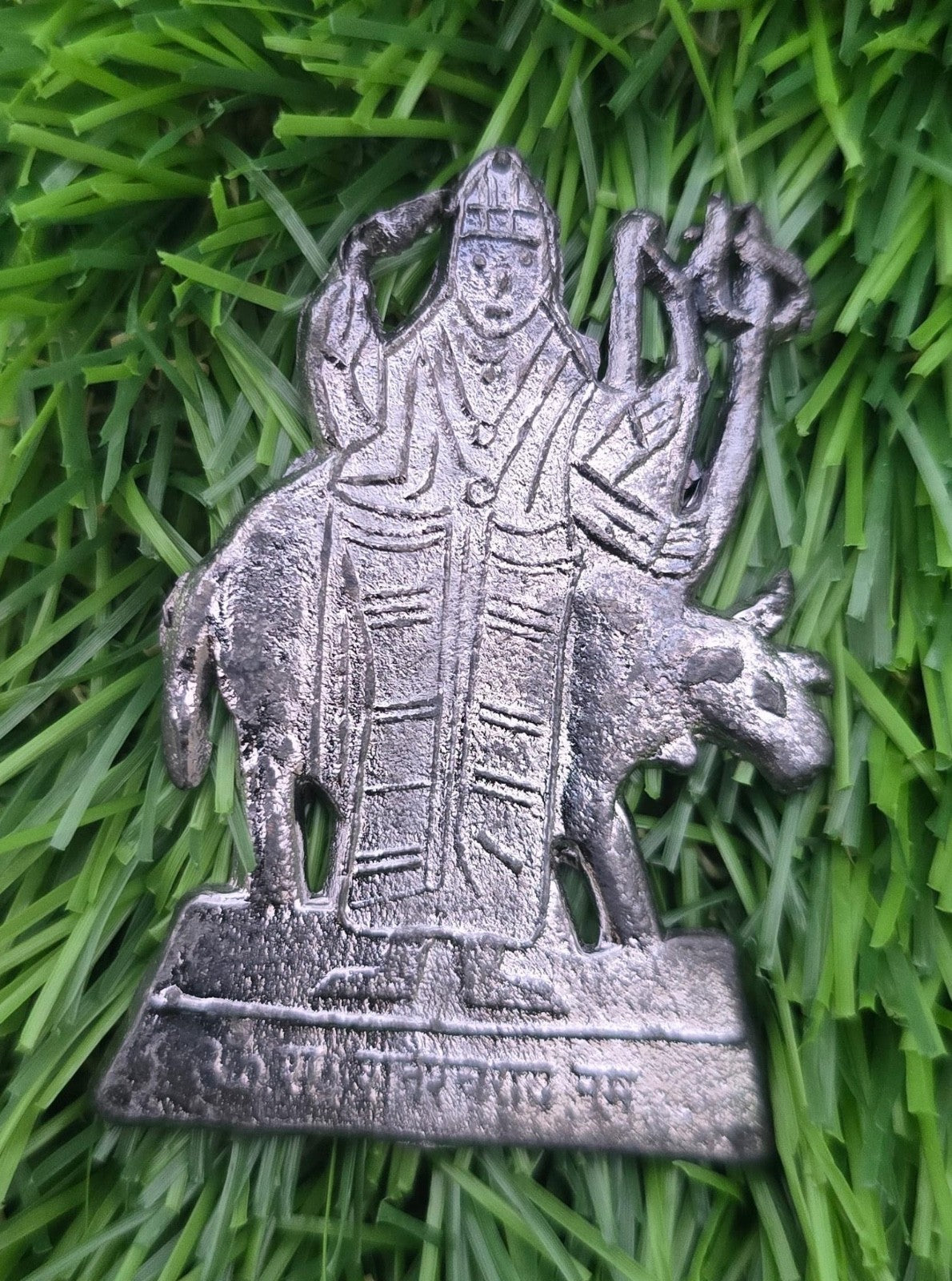 Shani Dev Yantra Lead Statue Pendant Shani Mantra Hindu Protection Talisman U71