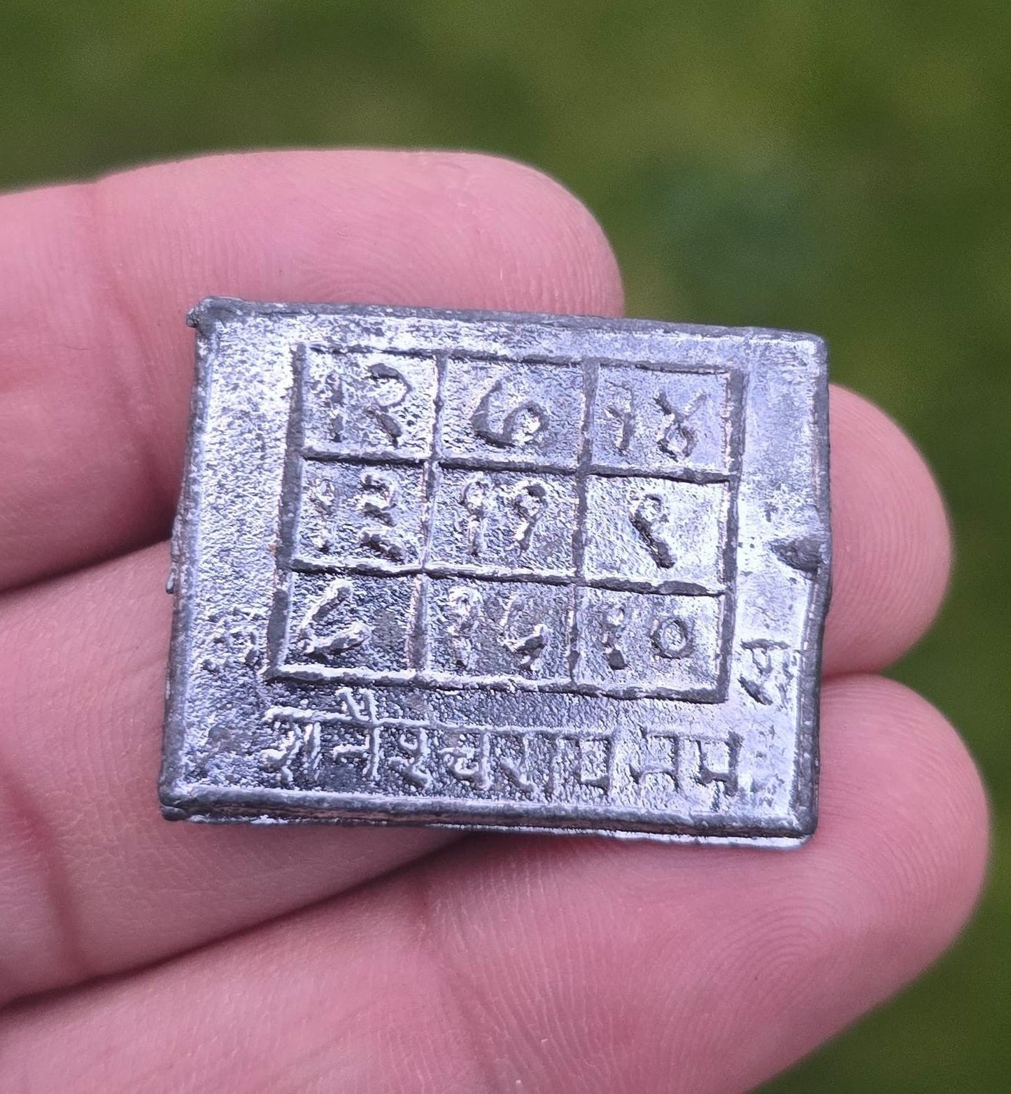 Shani Dev Yantra Lead Plate Buffalo Shani Mantra Hindu Protection Talisman U72
