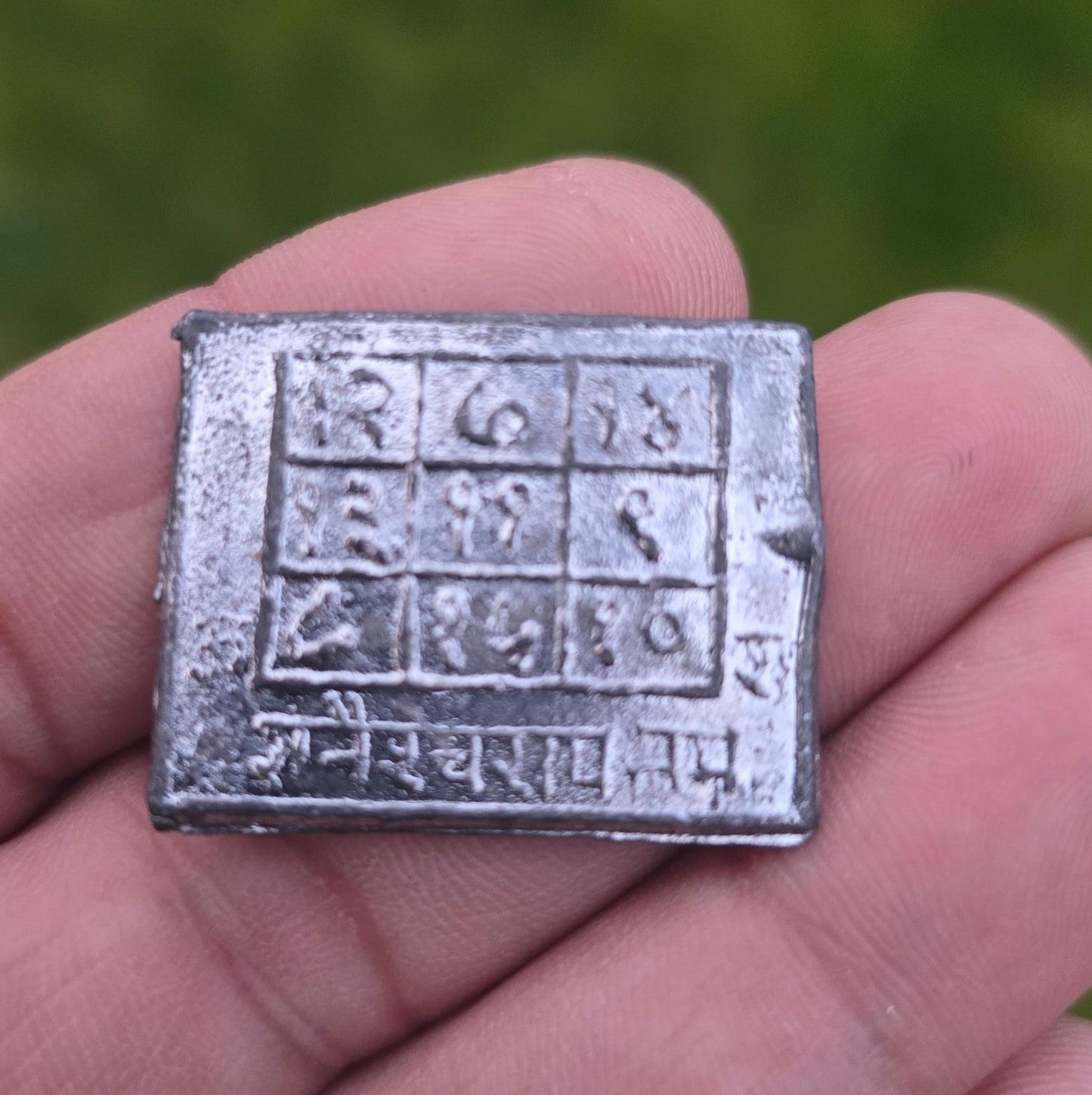 Shani Dev Yantra Lead Plate Buffalo Shani Mantra Hindu Protection Talisman U72