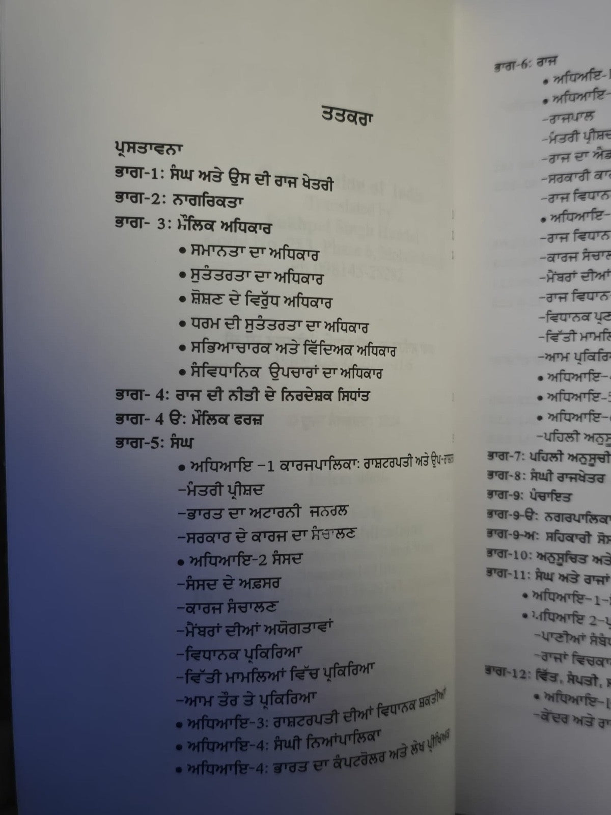 Bharat Da Savidhan Punjabi Book Constitution of India Translated Sukhpal Singh