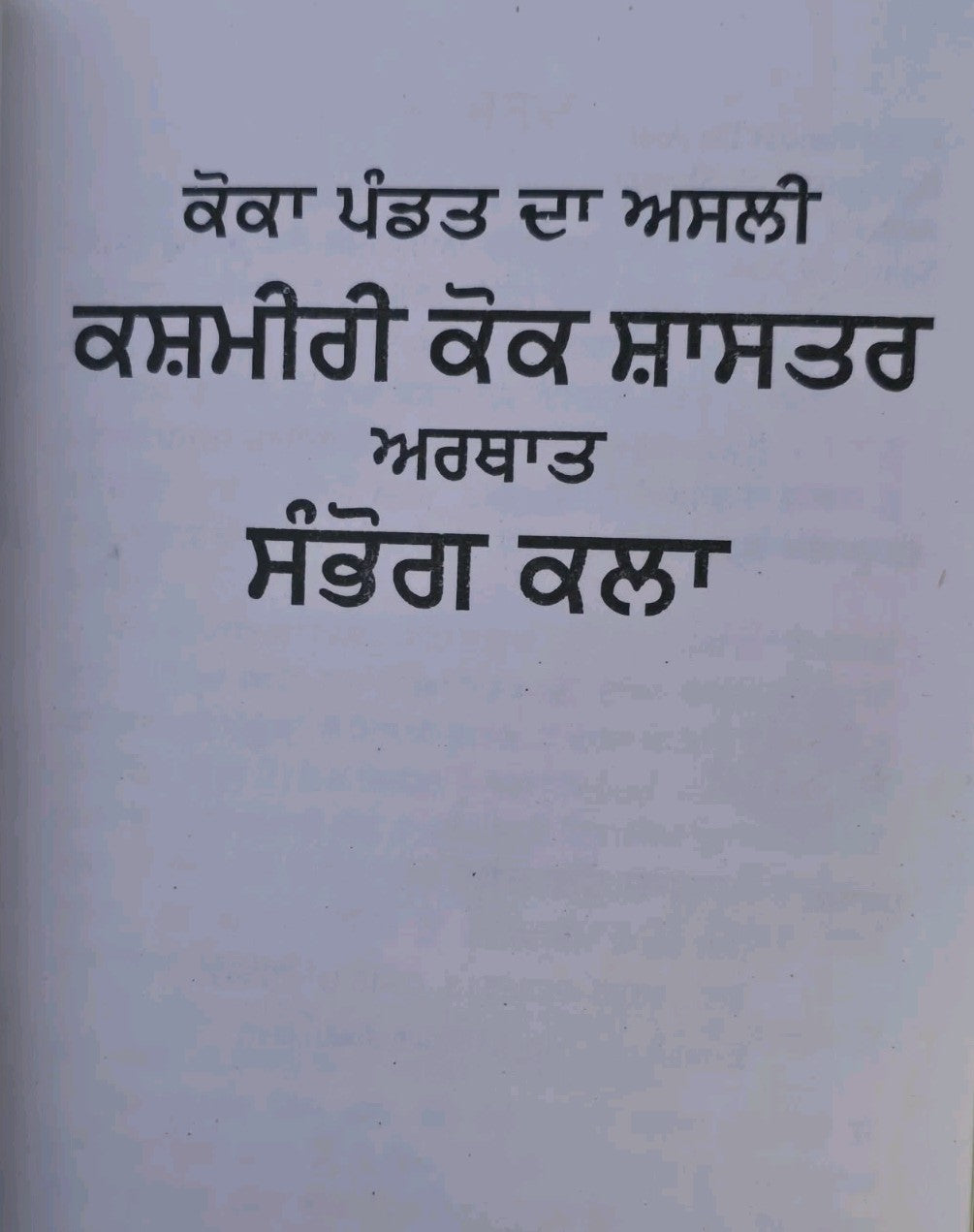 Sambhog Kala Punjabi Gurmukhi Book by Koka Pandit Authentic Old Kok Shashtar Sex