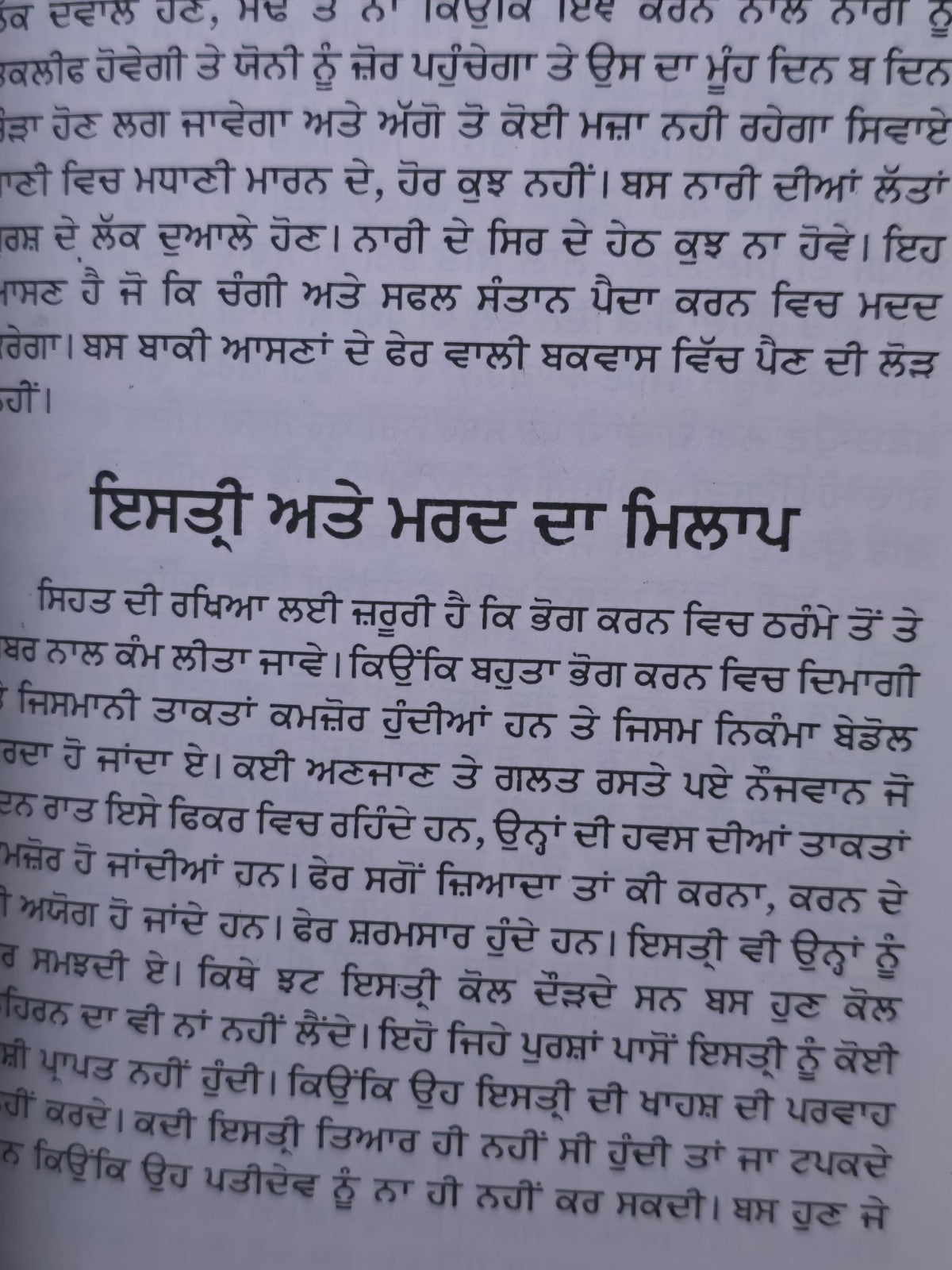 Sambhog Kala Punjabi Gurmukhi Book by Koka Pandit Authentic Old Kok Shashtar Sex