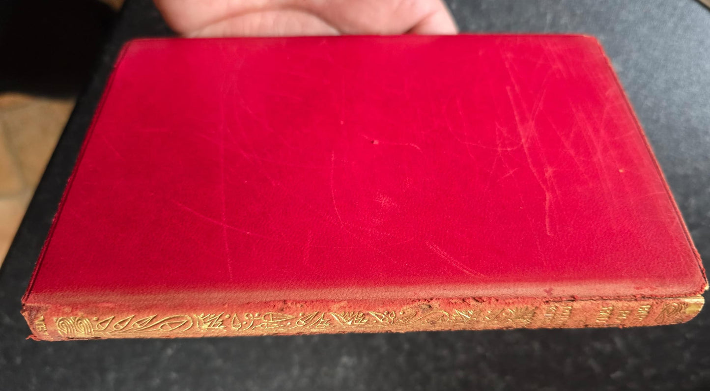 Antique 1921 Rudyard Kipling Barrack Room Ballads Book Vintage Red Leather SA1