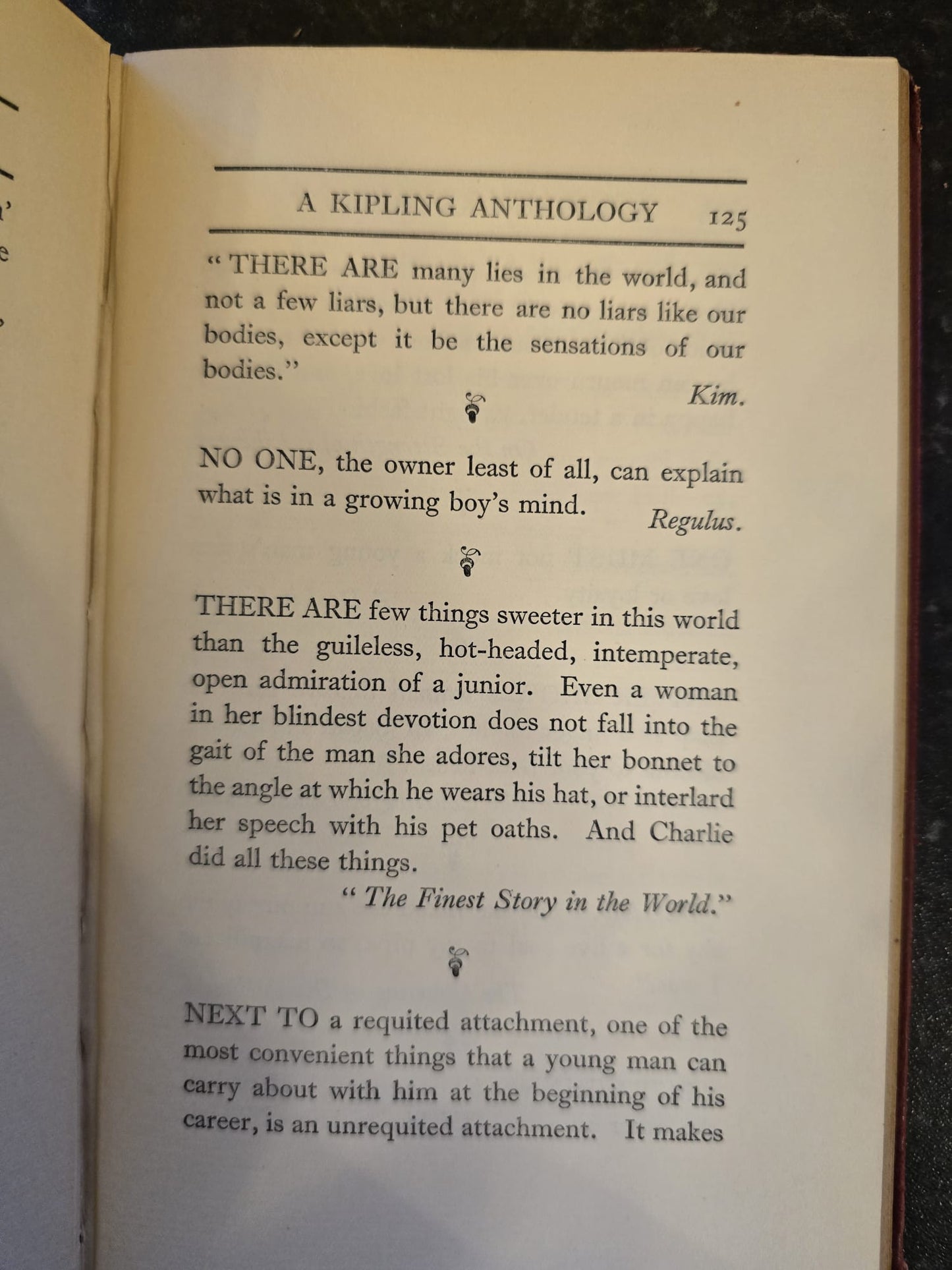 Antique 1922 Rudyard Kipling Anthology Prose Book Vintage Red Leather SA2