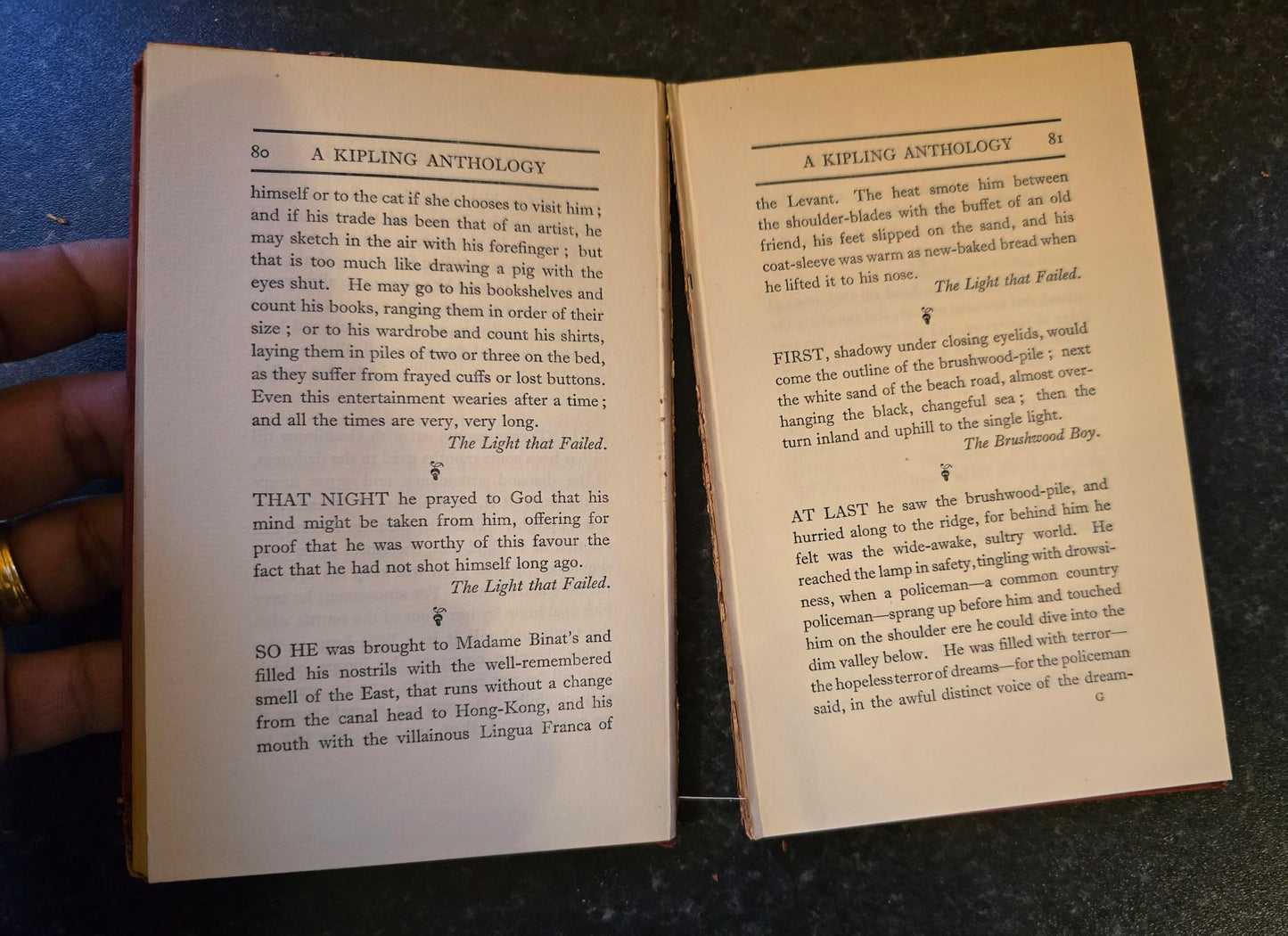 Antique 1922 Rudyard Kipling Anthology Prose Book Vintage Red Leather SA2