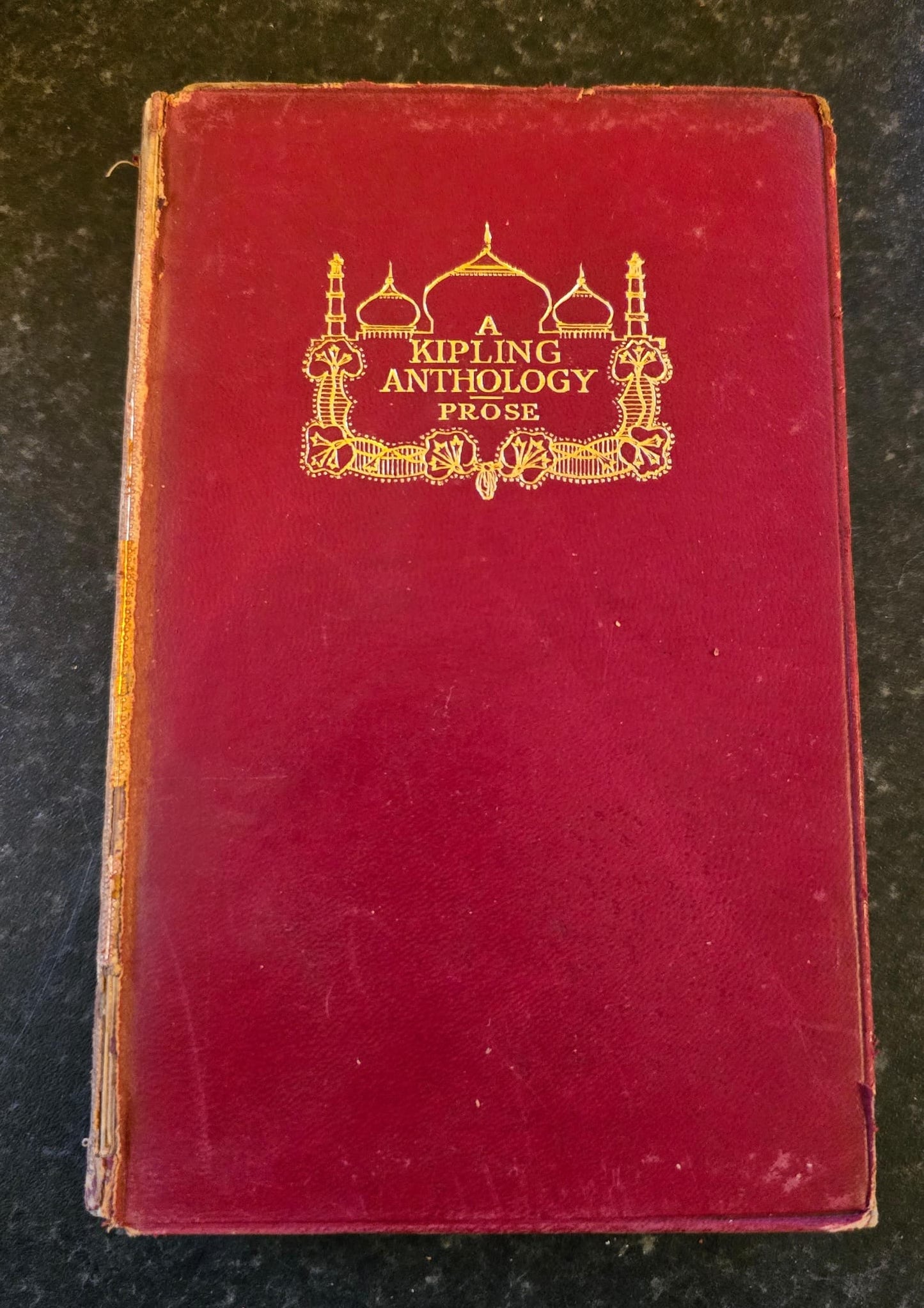 Antique 1922 Rudyard Kipling Anthology Prose Book Vintage Red Leather SA2